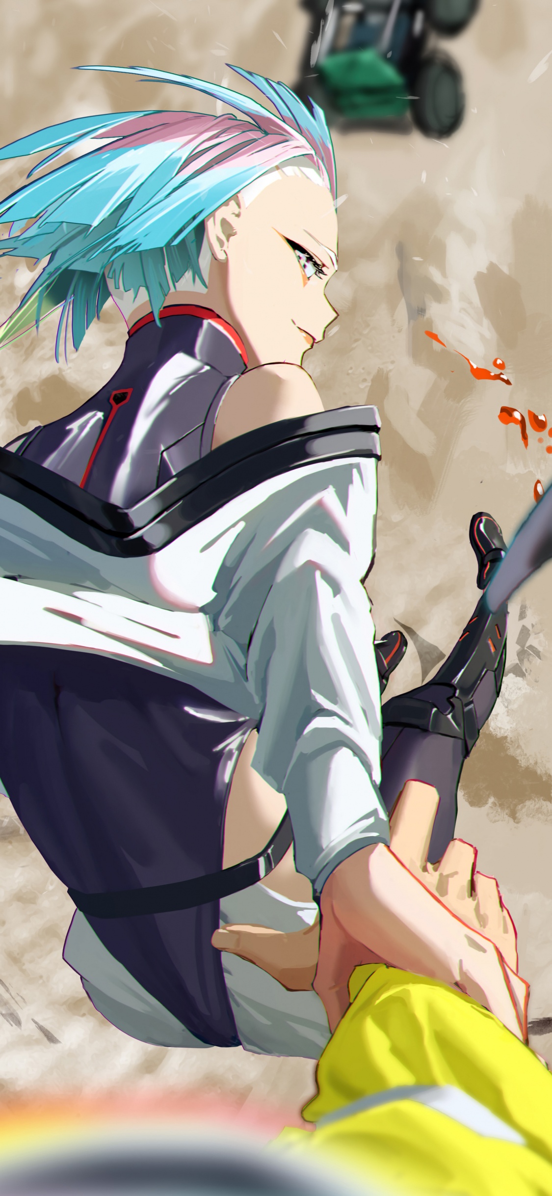 Cyberpunk, Anime, Cyberpunk 2077, Azure, Arte. Wallpaper in 1125x2436 Resolution