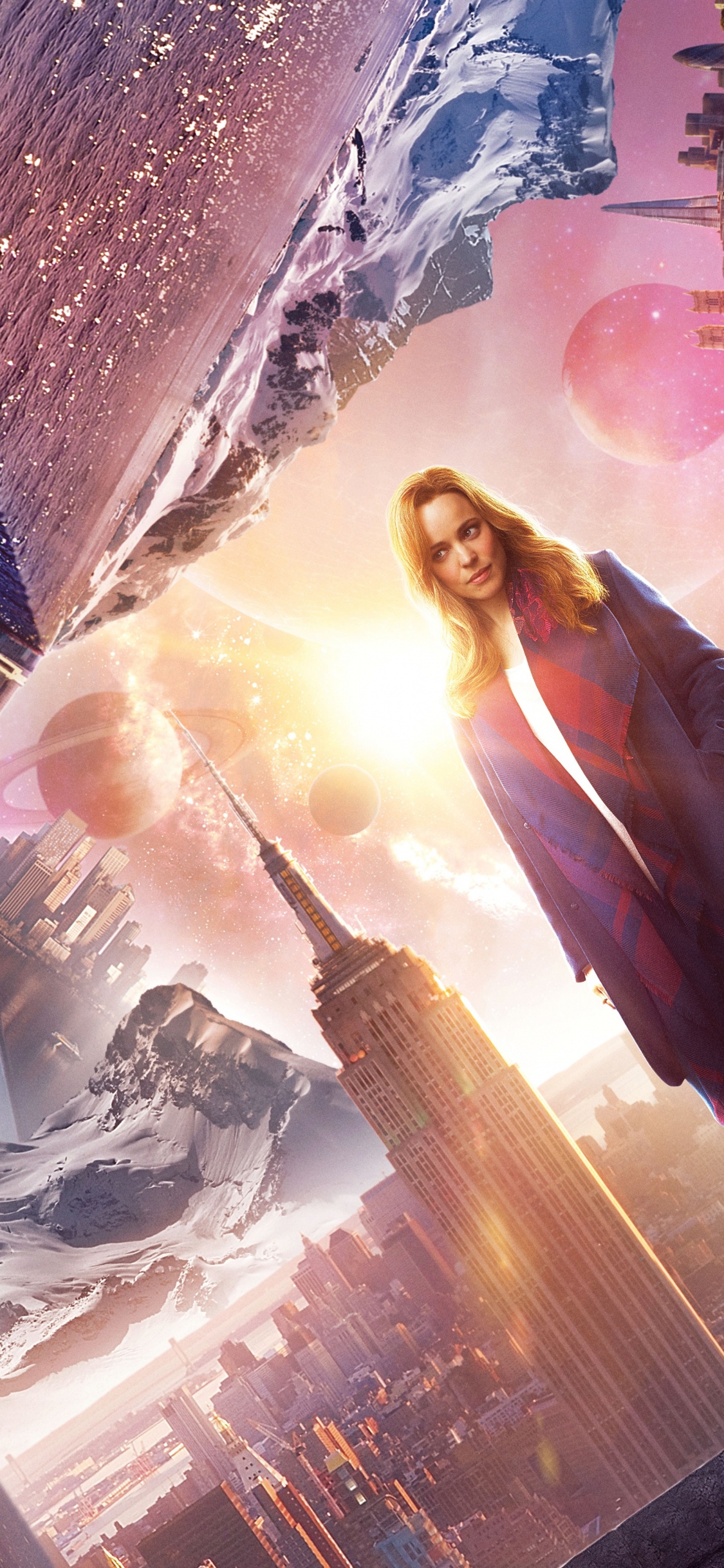 Frau im Schwarzen Mantel Steht Auf Der Straße. Wallpaper in 1125x2436 Resolution