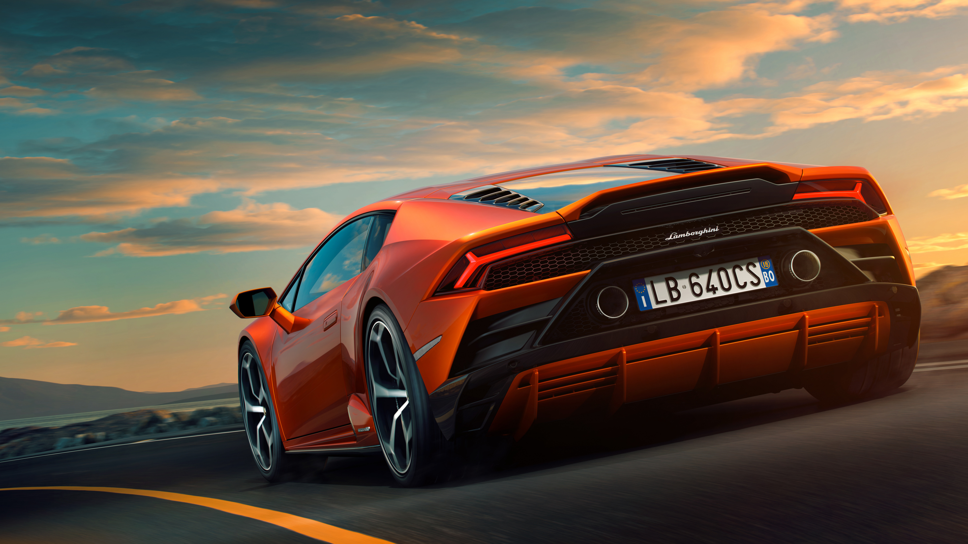 Orange Audi r 8 on Road During Daytime. Wallpaper in 3840x2160 Resolution