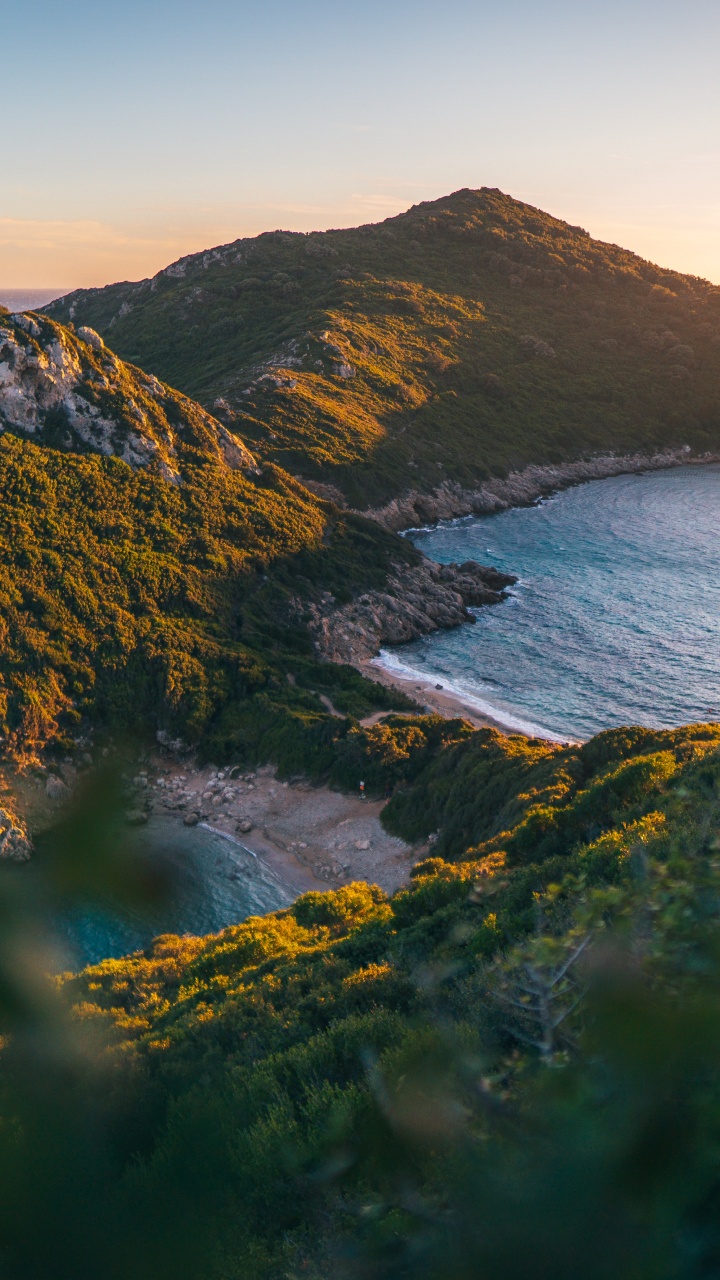 Twin Bays of Porto Timoni, Youtube, Water, Mountain, Natural Landscape. Wallpaper in 720x1280 Resolution