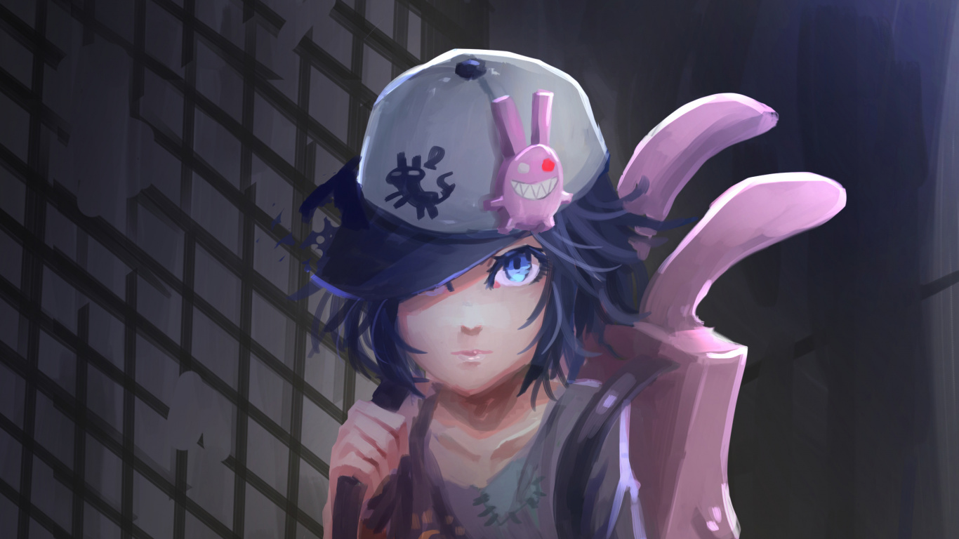 Fille en Veste Rose Portant un Casque Bleu. Wallpaper in 1366x768 Resolution