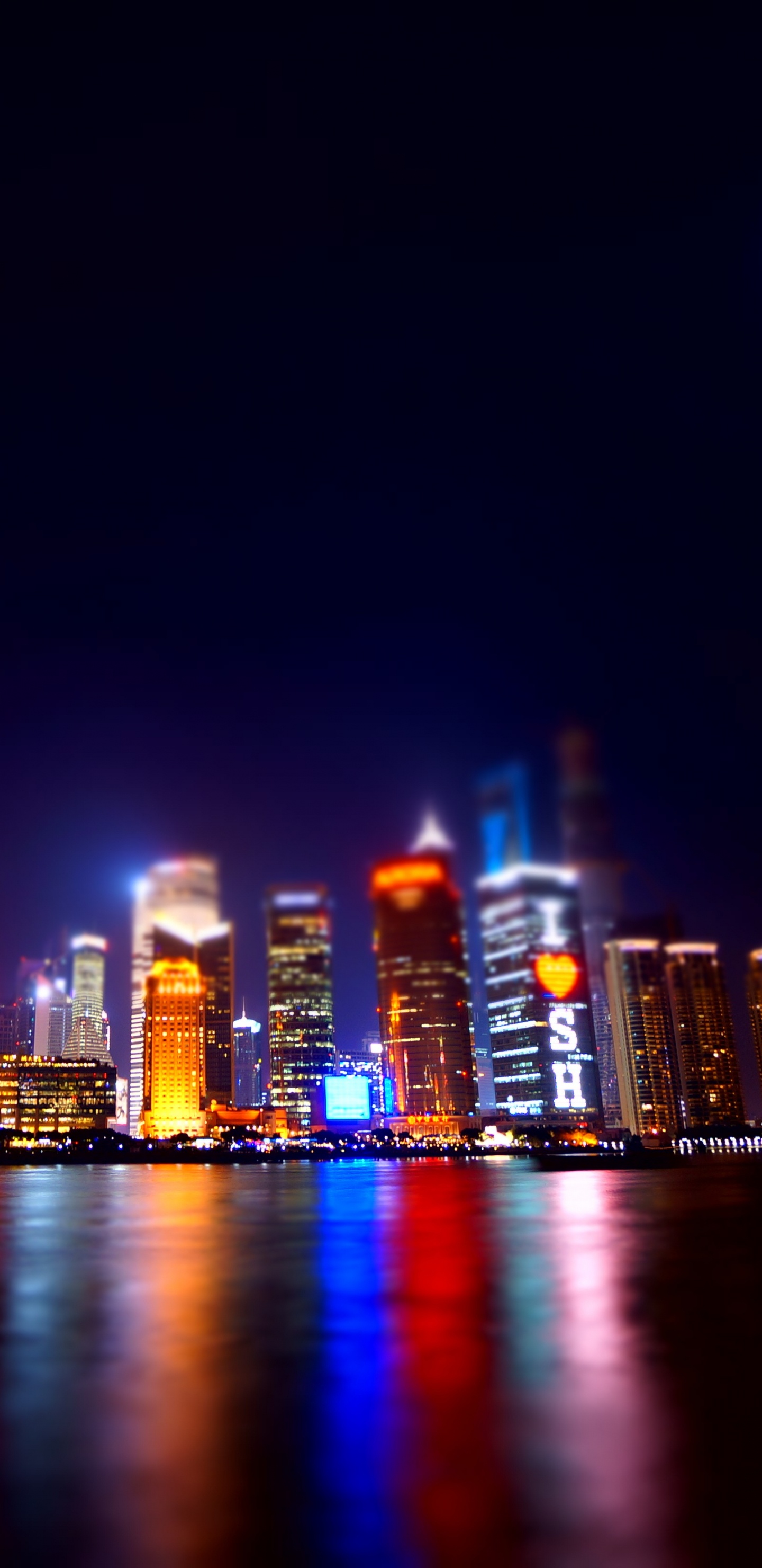 Horizonte de la Ciudad Durante la Noche. Wallpaper in 1440x2960 Resolution