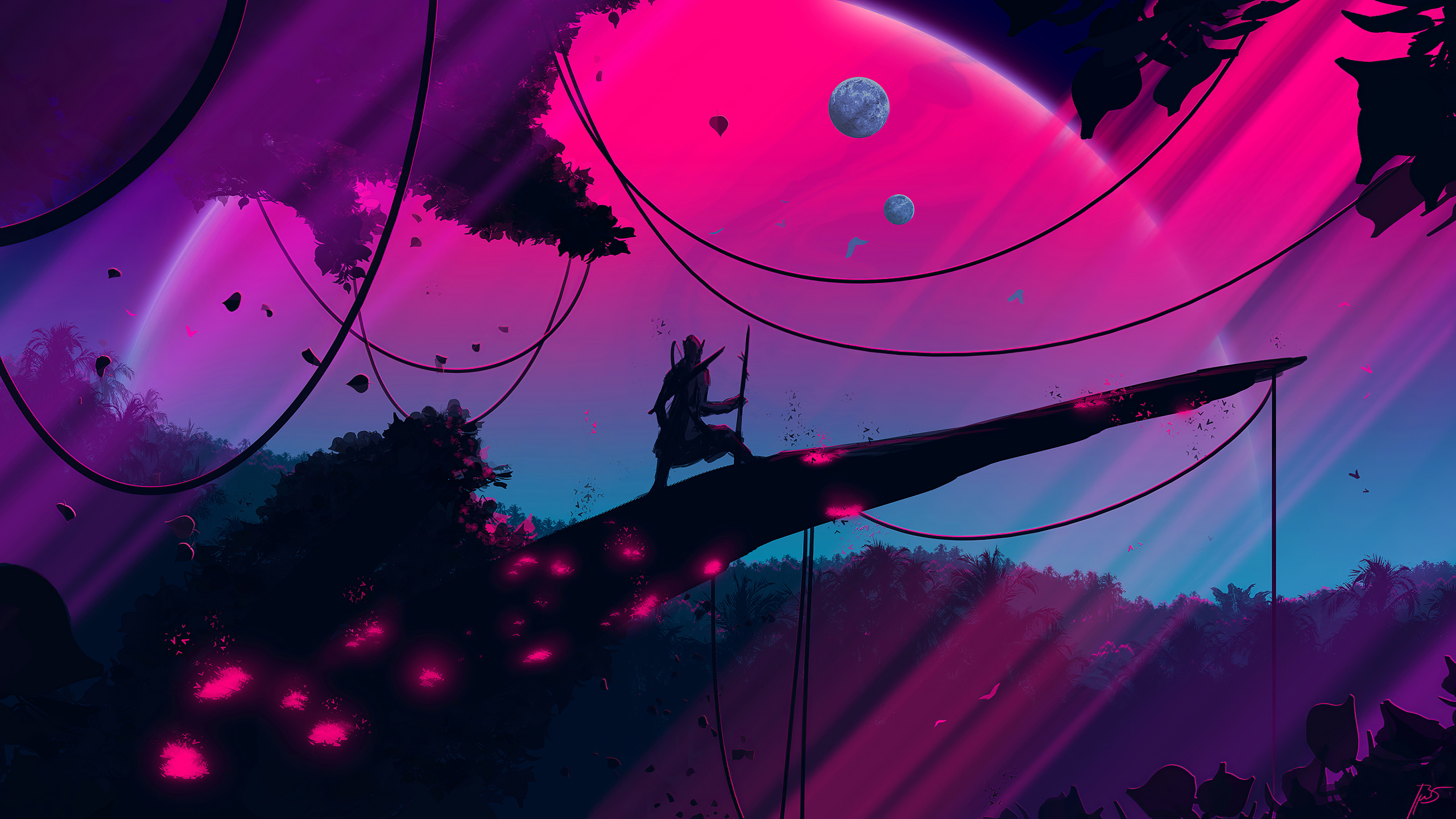 紫罗兰色, 天空, 特效, 光, 紫色的 壁纸 2560x1440 允许
