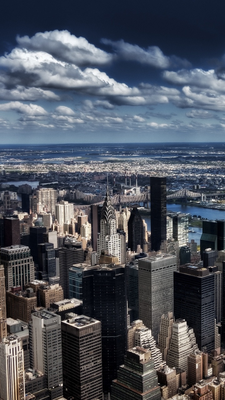 City Skyline Under Blue and White Cloudy Sky During Daytime. Wallpaper in 720x1280 Resolution