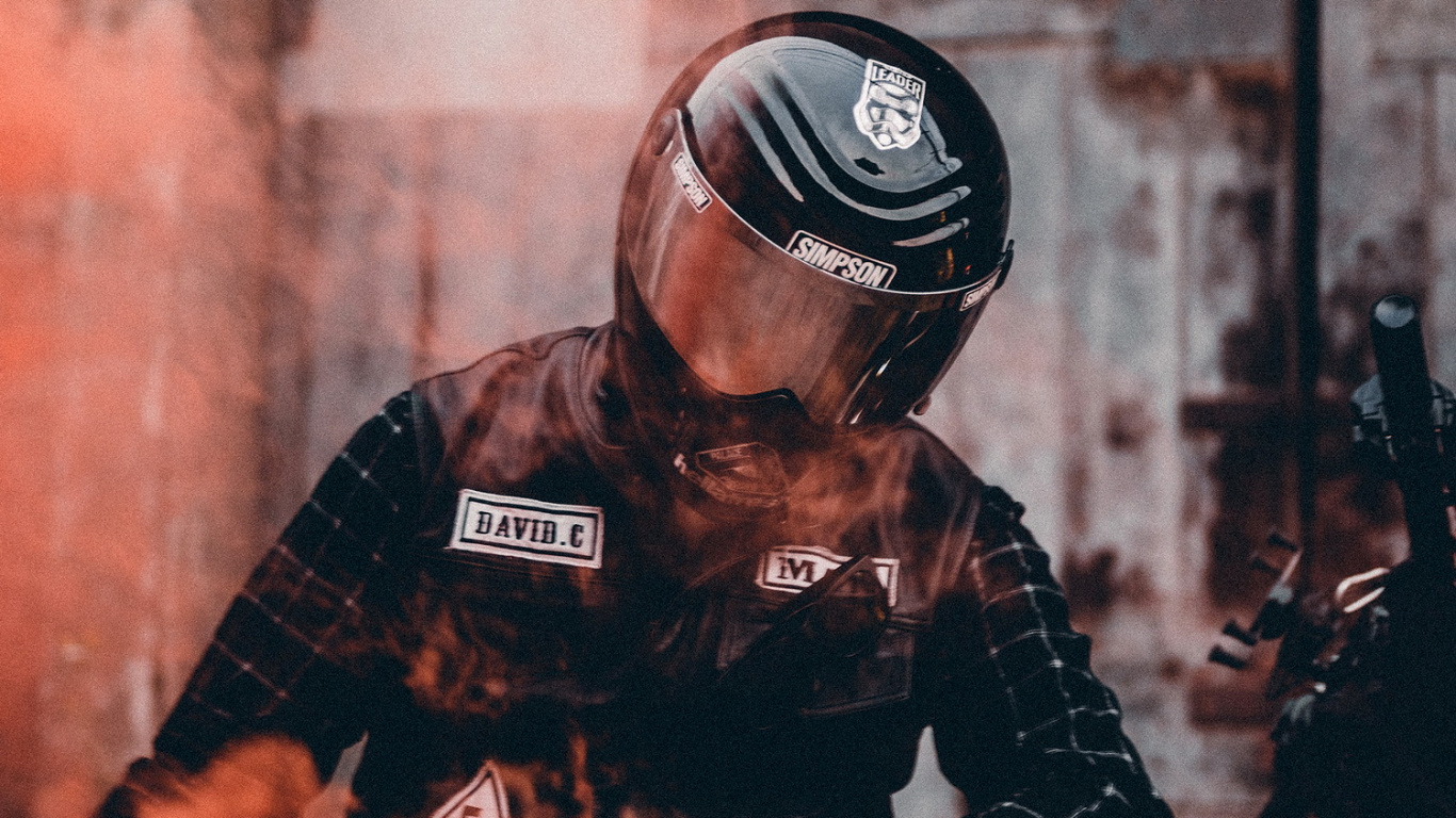 Smoke Rider, Motorcycle Helmet, Cars, Motorcycle, Light. Wallpaper in 1366x768 Resolution