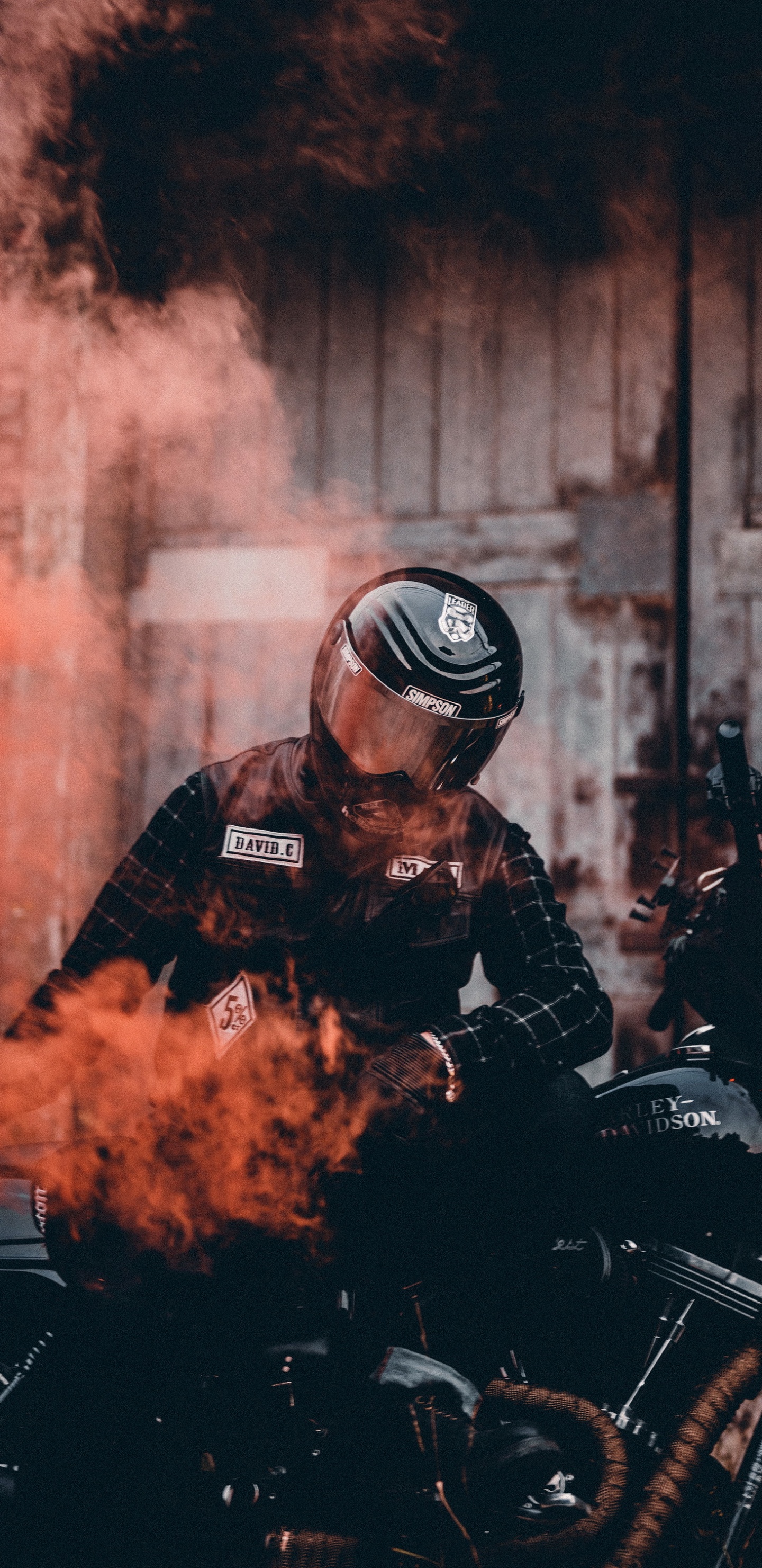 Smoke Rider, Motorcycle Helmet, Cars, Motorcycle, Light. Wallpaper in 1440x2960 Resolution