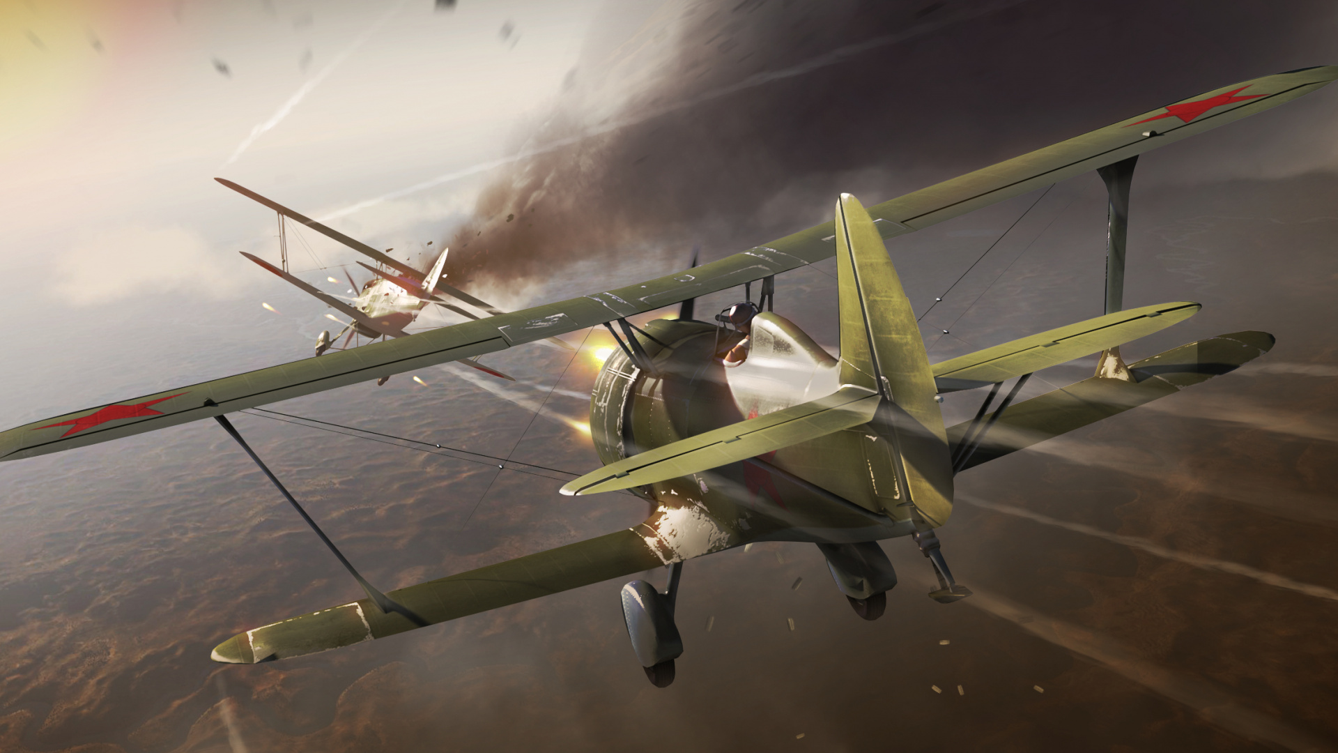 Avion de Chasse Vert et Gris. Wallpaper in 1920x1080 Resolution