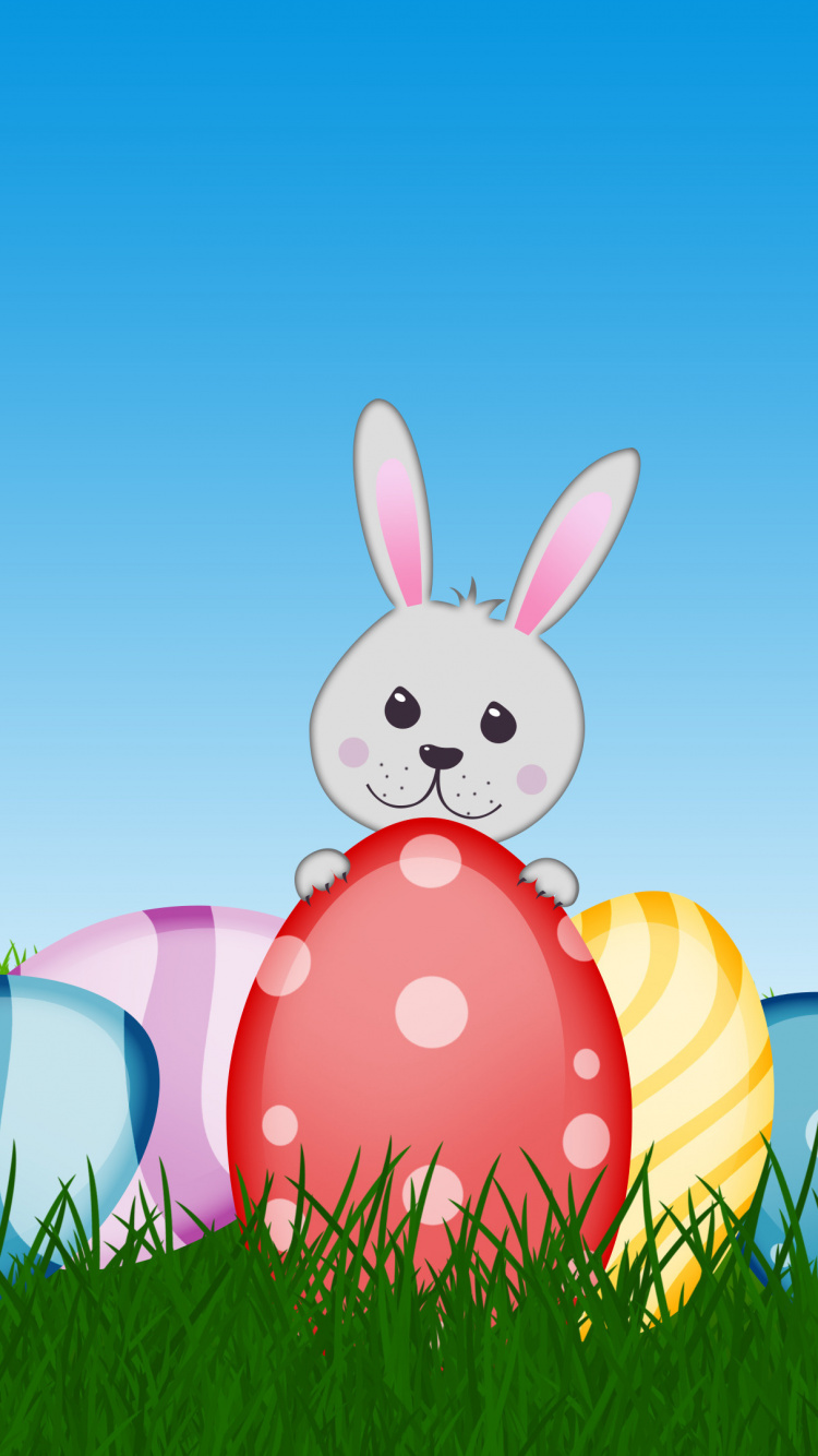 Conejito de Pascua, Huevo de Pascua, Conejo, Pascua, Juego. Wallpaper in 750x1334 Resolution