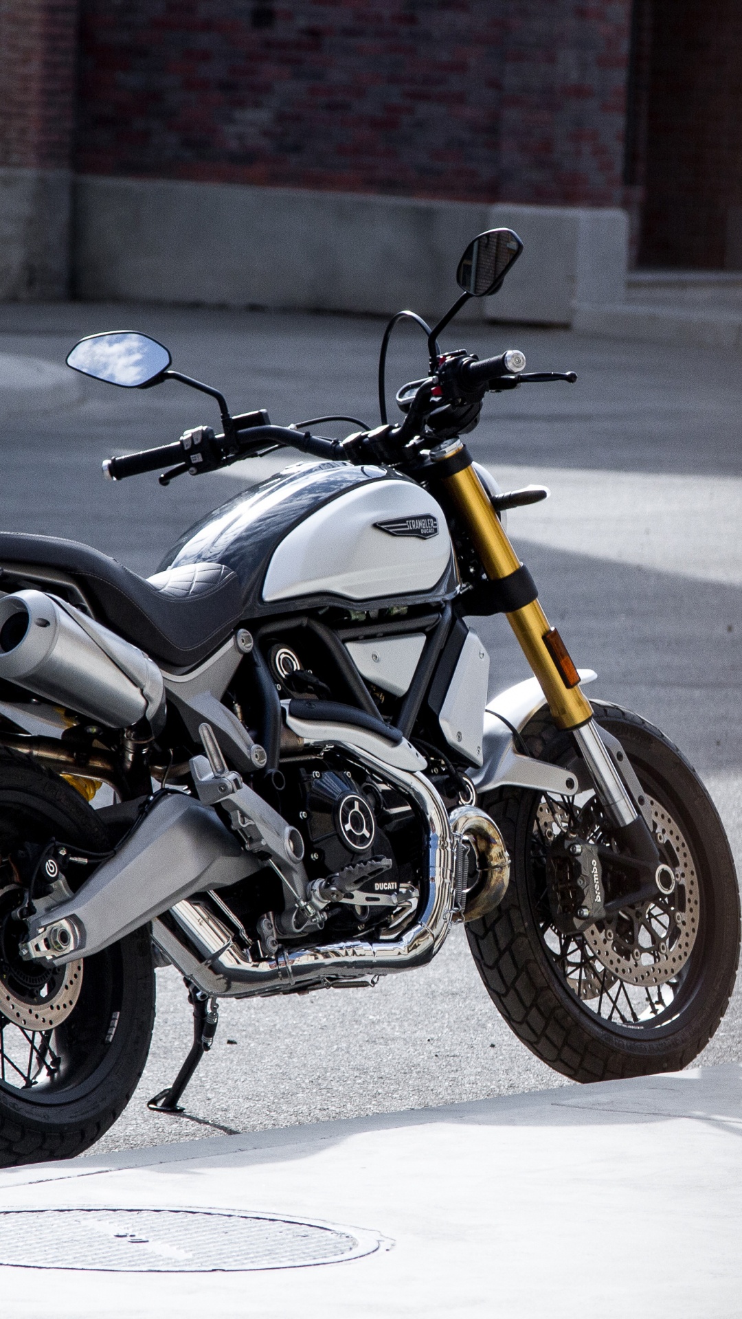 Black and Silver Motorcycle on Road. Wallpaper in 1080x1920 Resolution