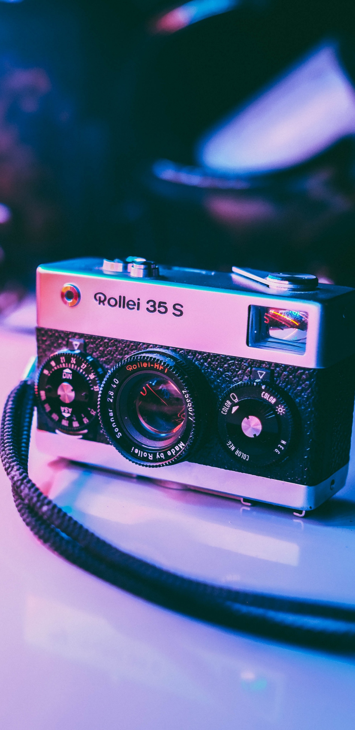 Black and Silver Camera on Table. Wallpaper in 1440x2960 Resolution