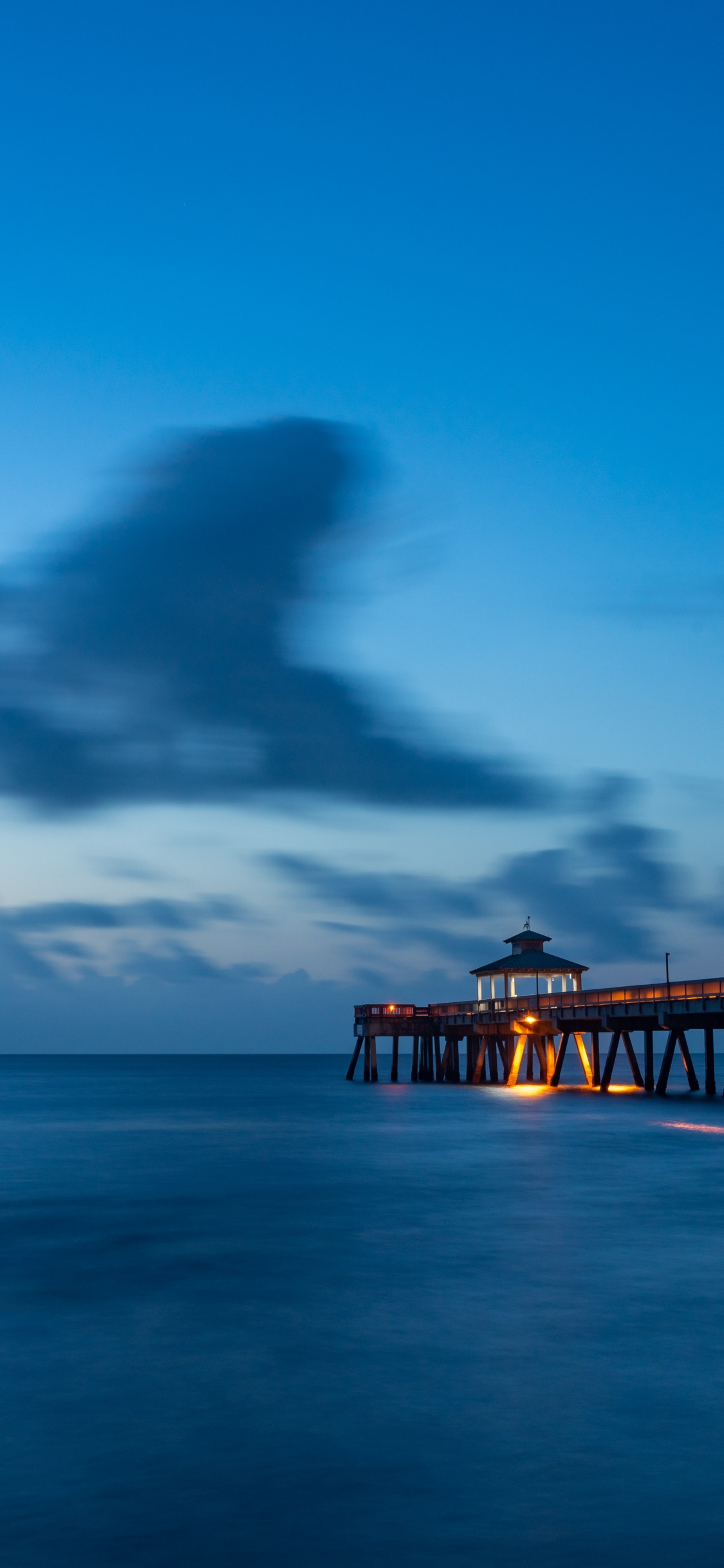 Blue, Sea, Ocean, Cloud, Pier. Wallpaper in 1125x2436 Resolution