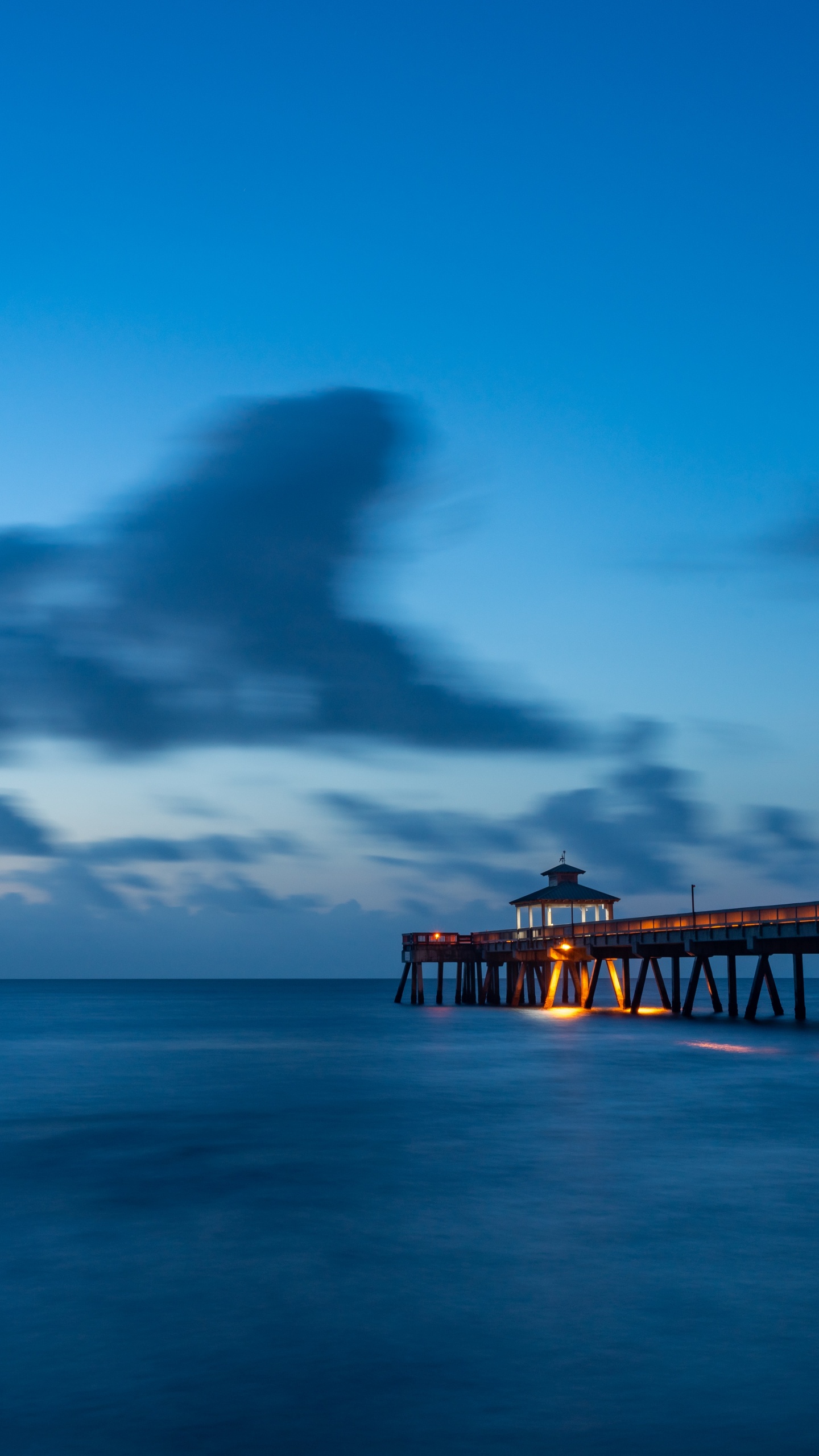 Blue, Sea, Ocean, Cloud, Pier. Wallpaper in 1440x2560 Resolution