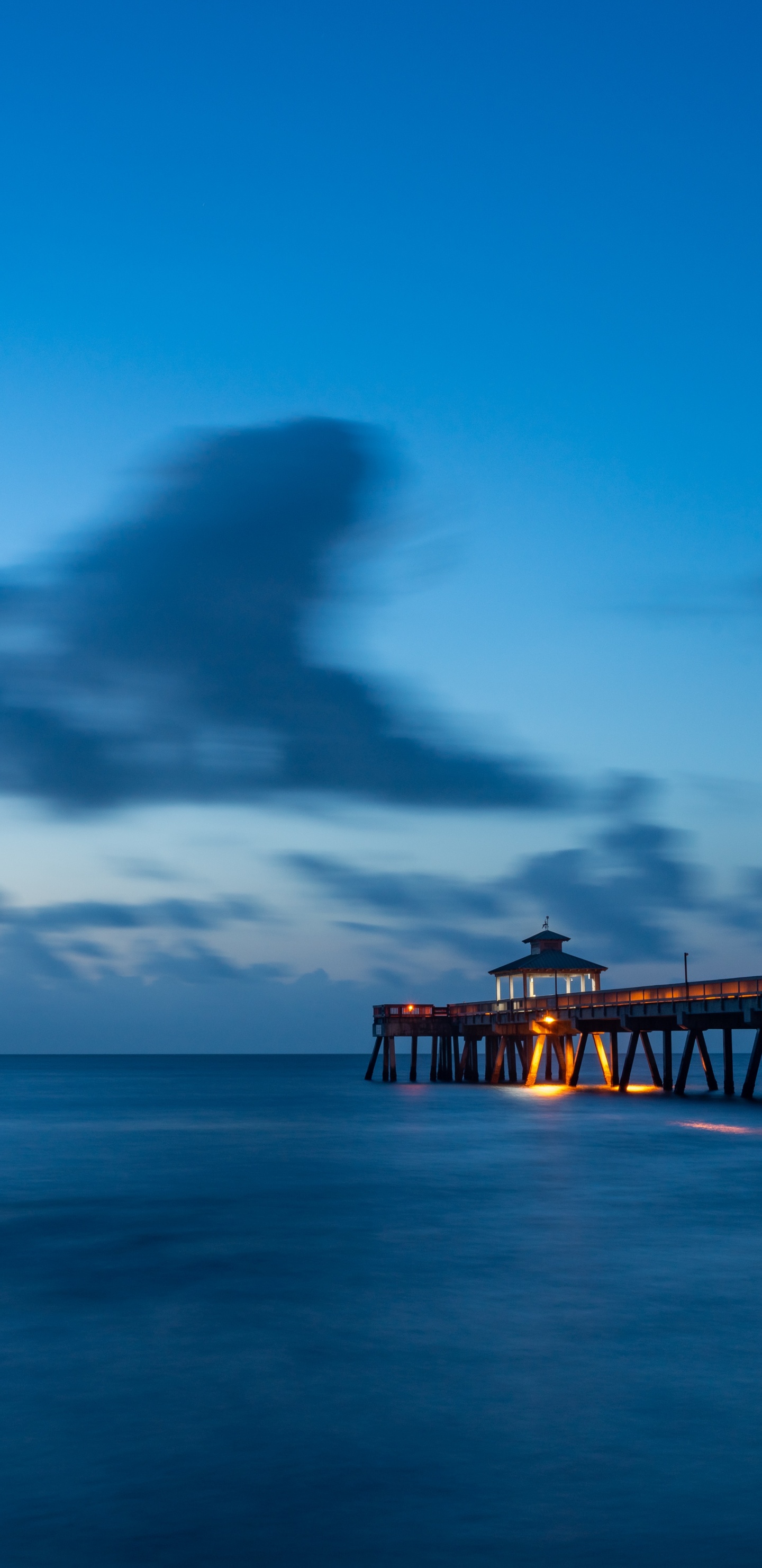 Blue, Sea, Ocean, Cloud, Pier. Wallpaper in 1440x2960 Resolution