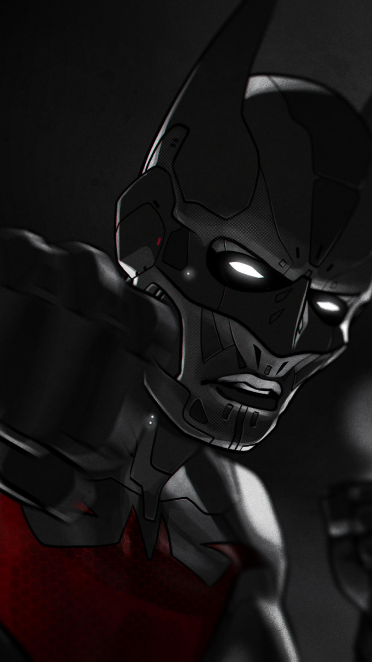 Ilustración de Robot Blanco y Negro. Wallpaper in 750x1334 Resolution