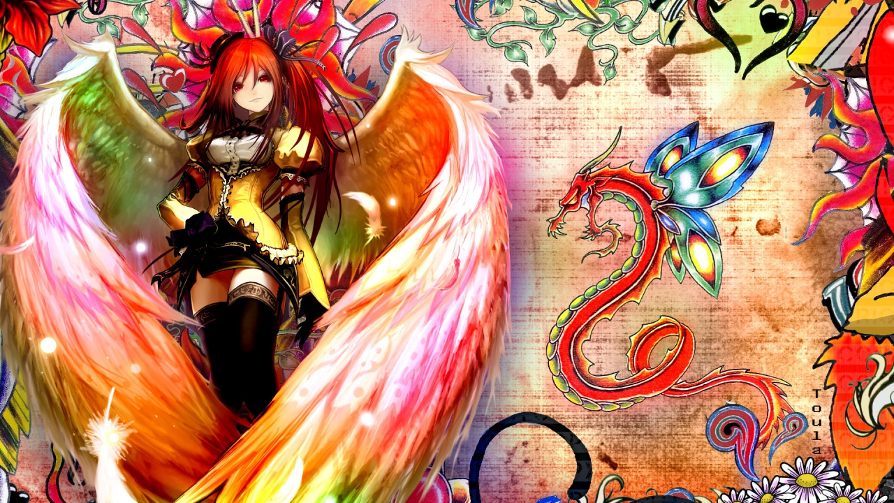 Frau im Gelben Und Schwarzen Kleid Malerei. Wallpaper in 1280x720 Resolution