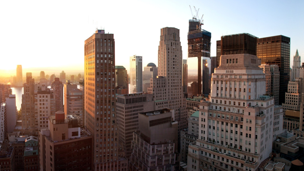 City Buildings Under White Sky During Daytime. Wallpaper in 1280x720 Resolution