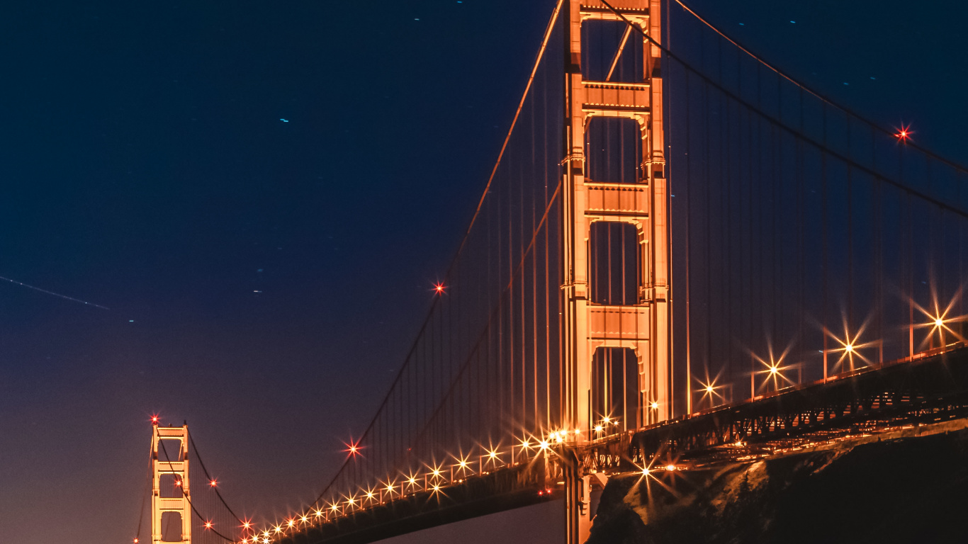 Golden Gate Bridge, Île D'Alcatraz, Batterie Spencer, Monument National de Muir Woods, Sausalito. Wallpaper in 1366x768 Resolution