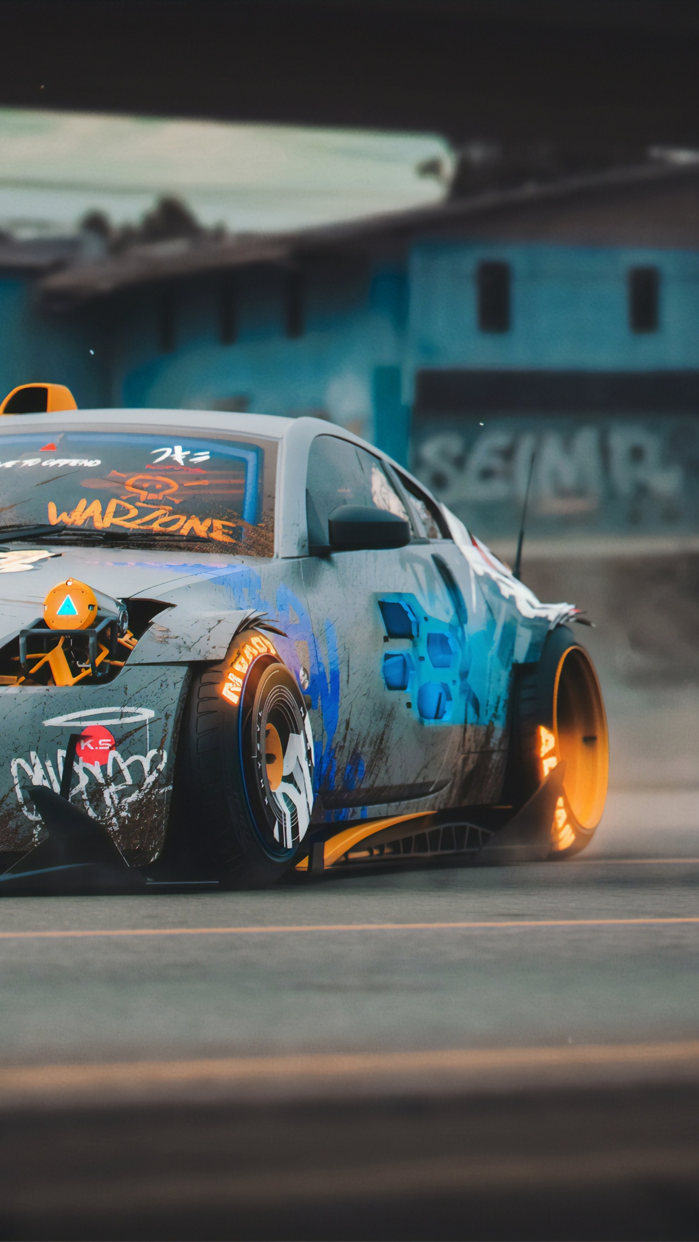 Chevrolet Camaro Bleu et Blanc Sur Route Pendant la Journée. Wallpaper in 1440x2560 Resolution