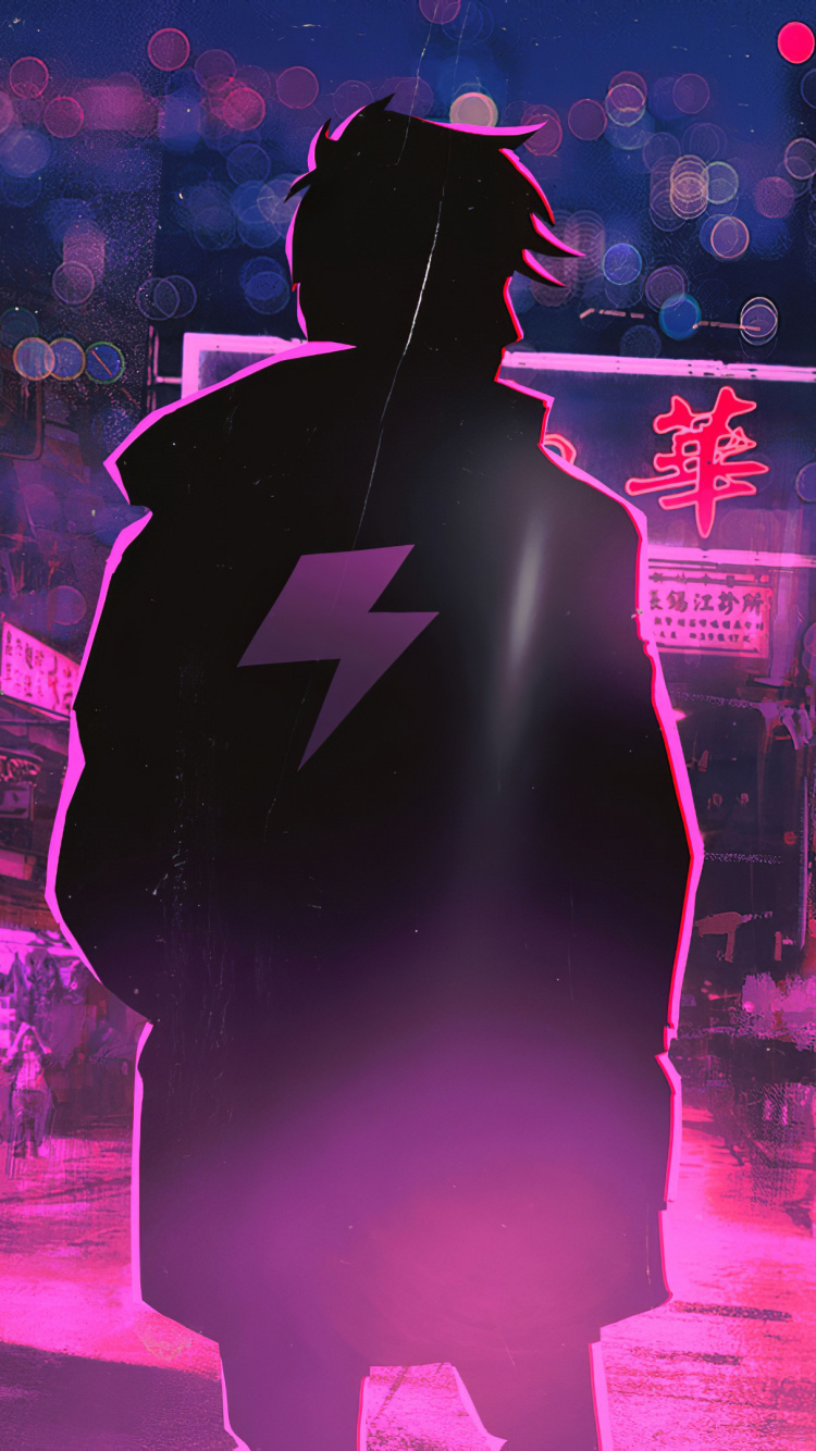 Silhouette of Person in Black Hoodie. Wallpaper in 750x1334 Resolution