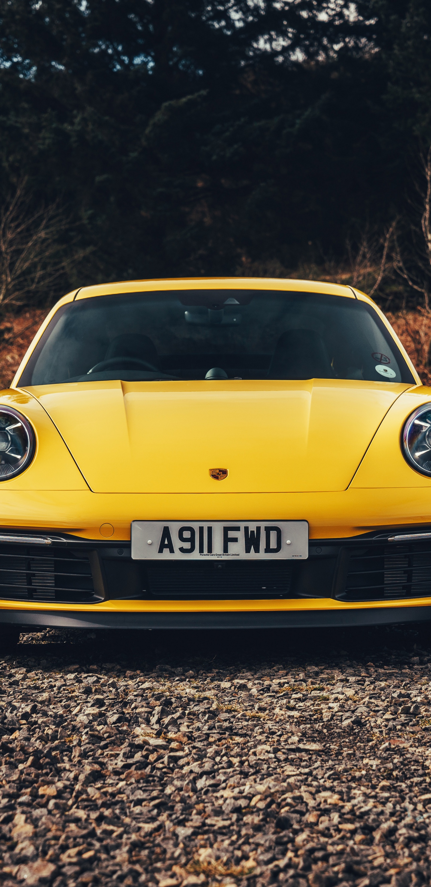 Porsche 911 Amarillo en Camino de Tierra Durante el Día. Wallpaper in 1440x2960 Resolution