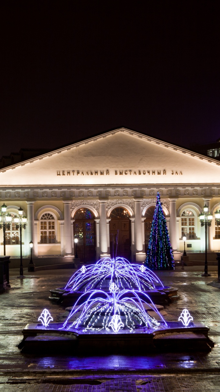 White and Brown Concrete Building During Night Time. Wallpaper in 720x1280 Resolution