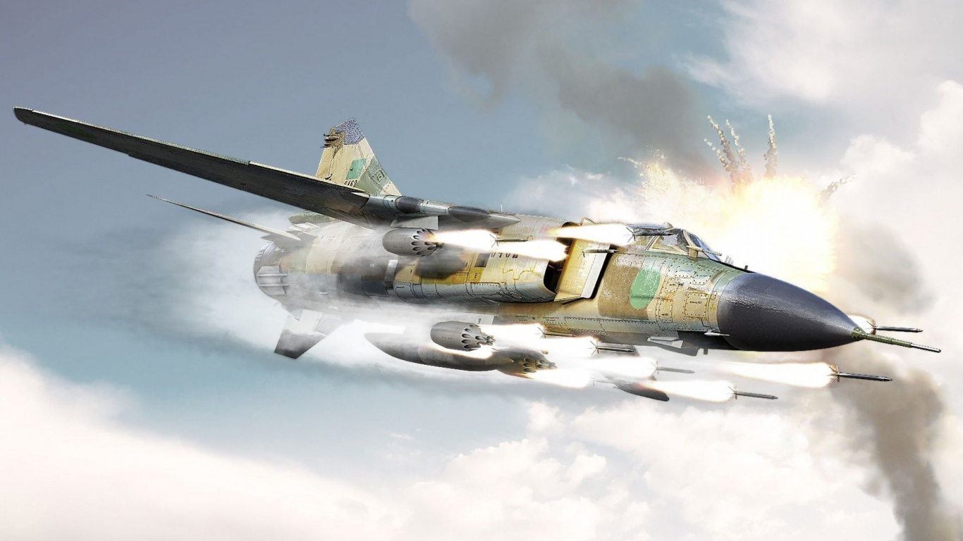 Avión de Combate Gris Volando en el Cielo Durante el Día. Wallpaper in 1366x768 Resolution