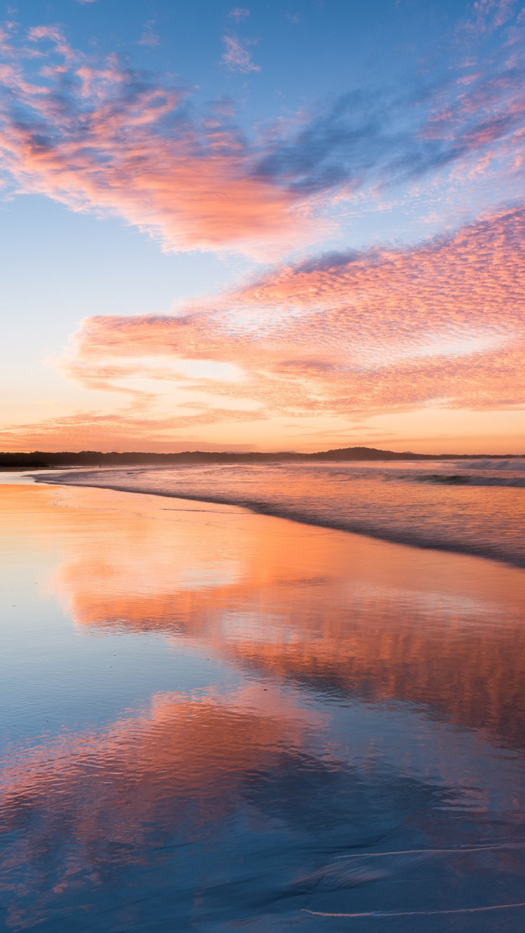 日出, 日落, 余辉, 地平线, 反射 壁纸 750x1334 允许