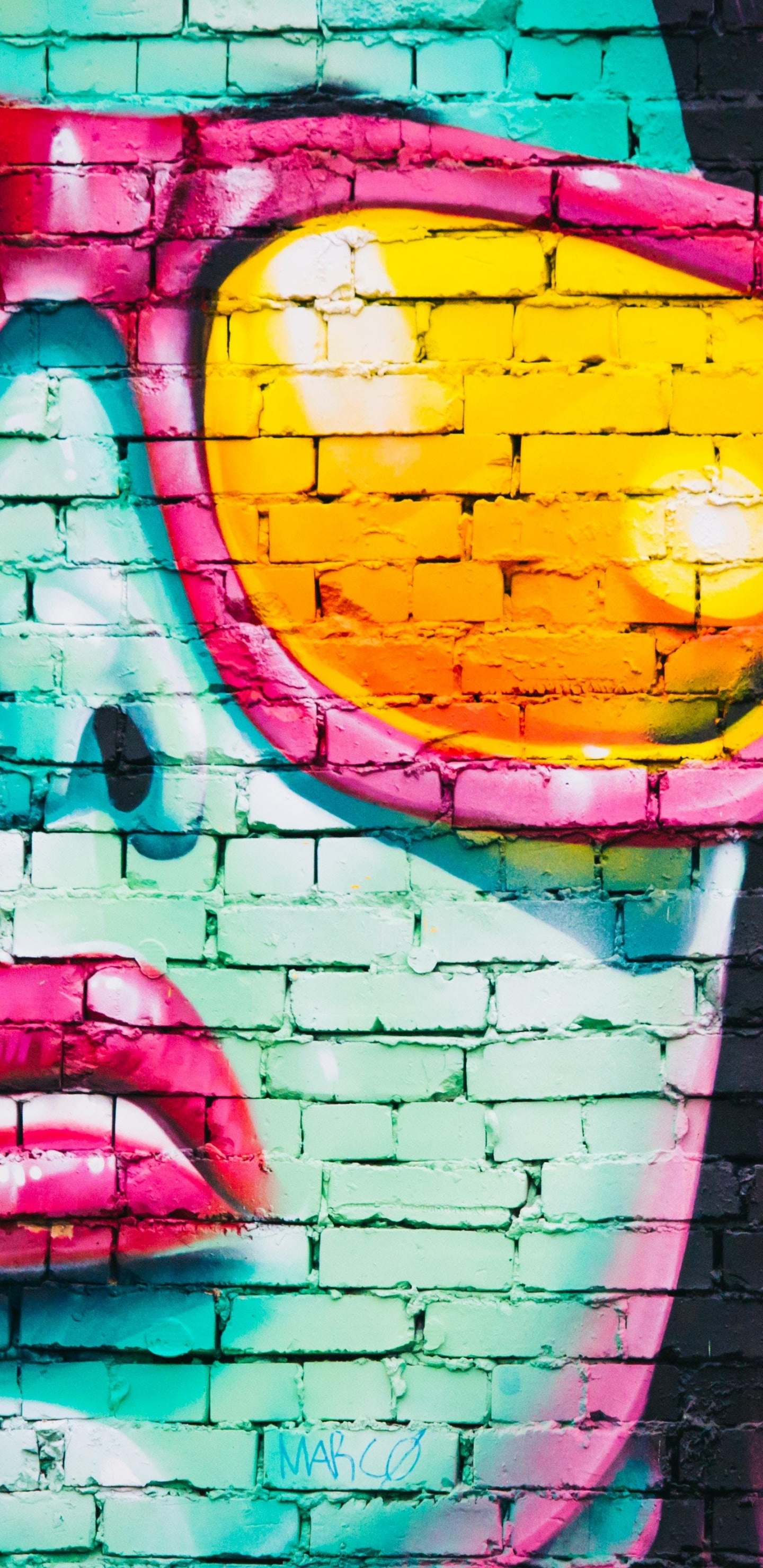 Pintura Abstracta Roja Verde y Amarilla. Wallpaper in 1440x2960 Resolution