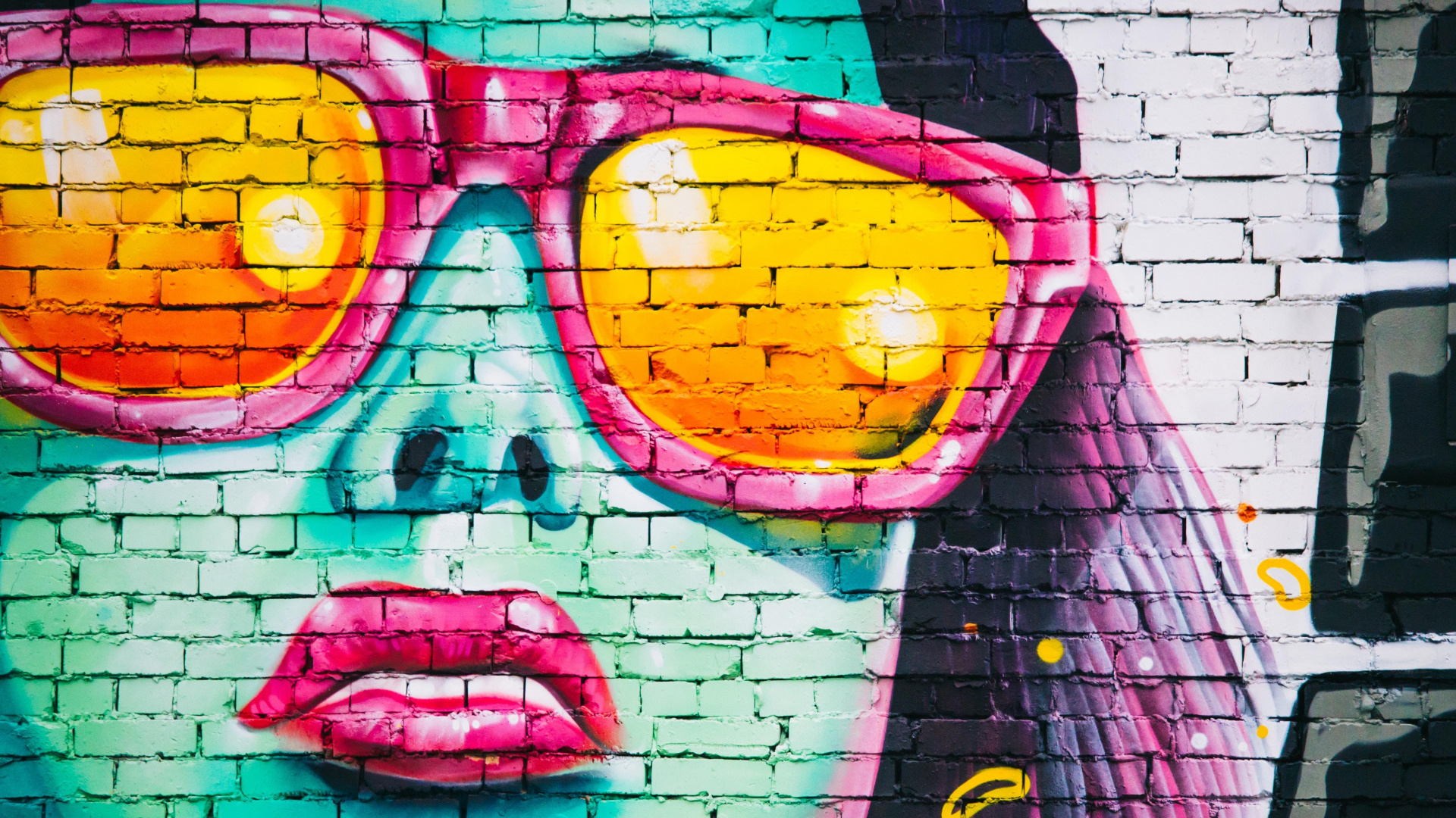 Pintura Abstracta Roja Verde y Amarilla. Wallpaper in 1920x1080 Resolution