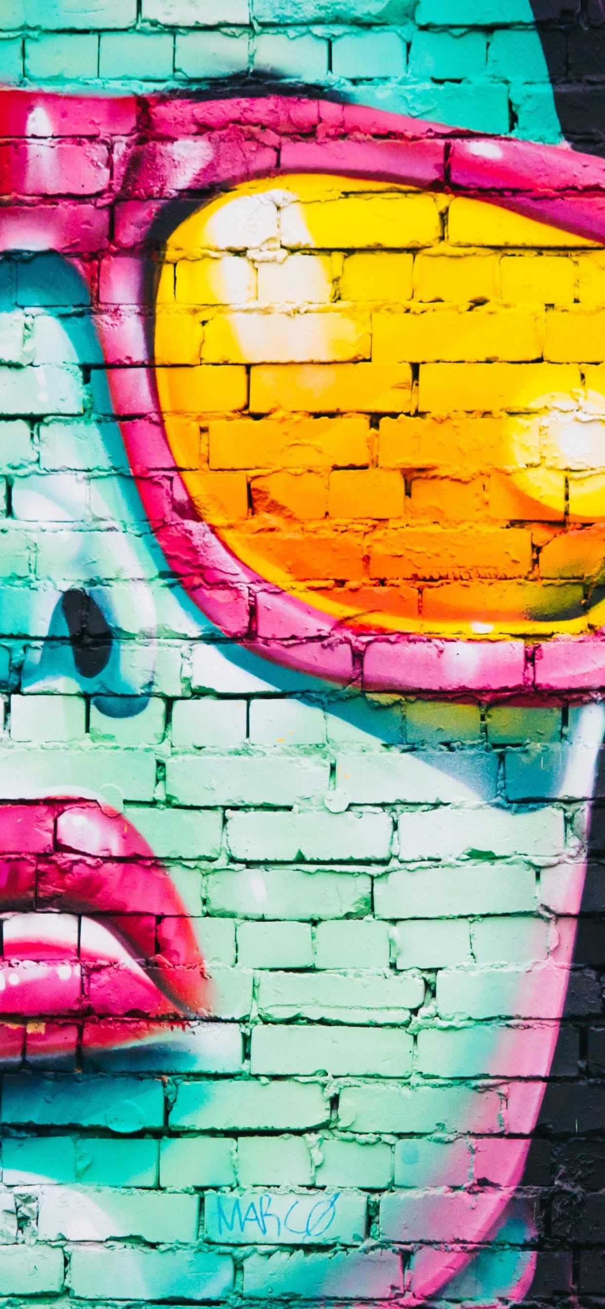 Red Green and Yellow Abstract Painting. Wallpaper in 1242x2688 Resolution