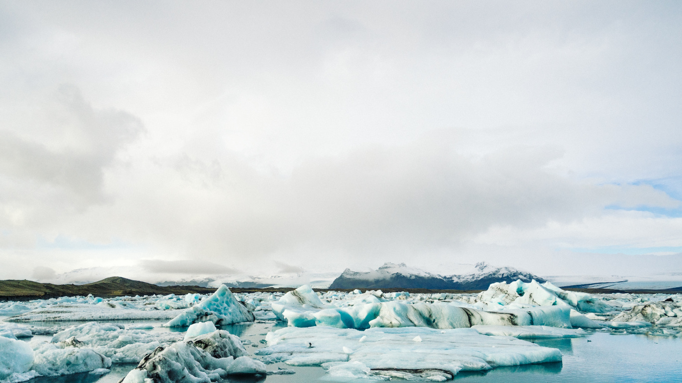 Glacier, Vatnajokull, Glacier Cave, Snfellsjkull, Fjord. Wallpaper in 1366x768 Resolution