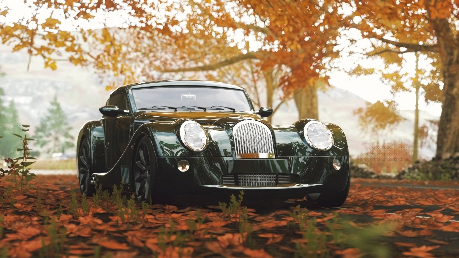 Voiture Vintage Noire Sur Terrain D'herbe Brune et Verte Pendant la Journée. Wallpaper in 1920x1080 Resolution