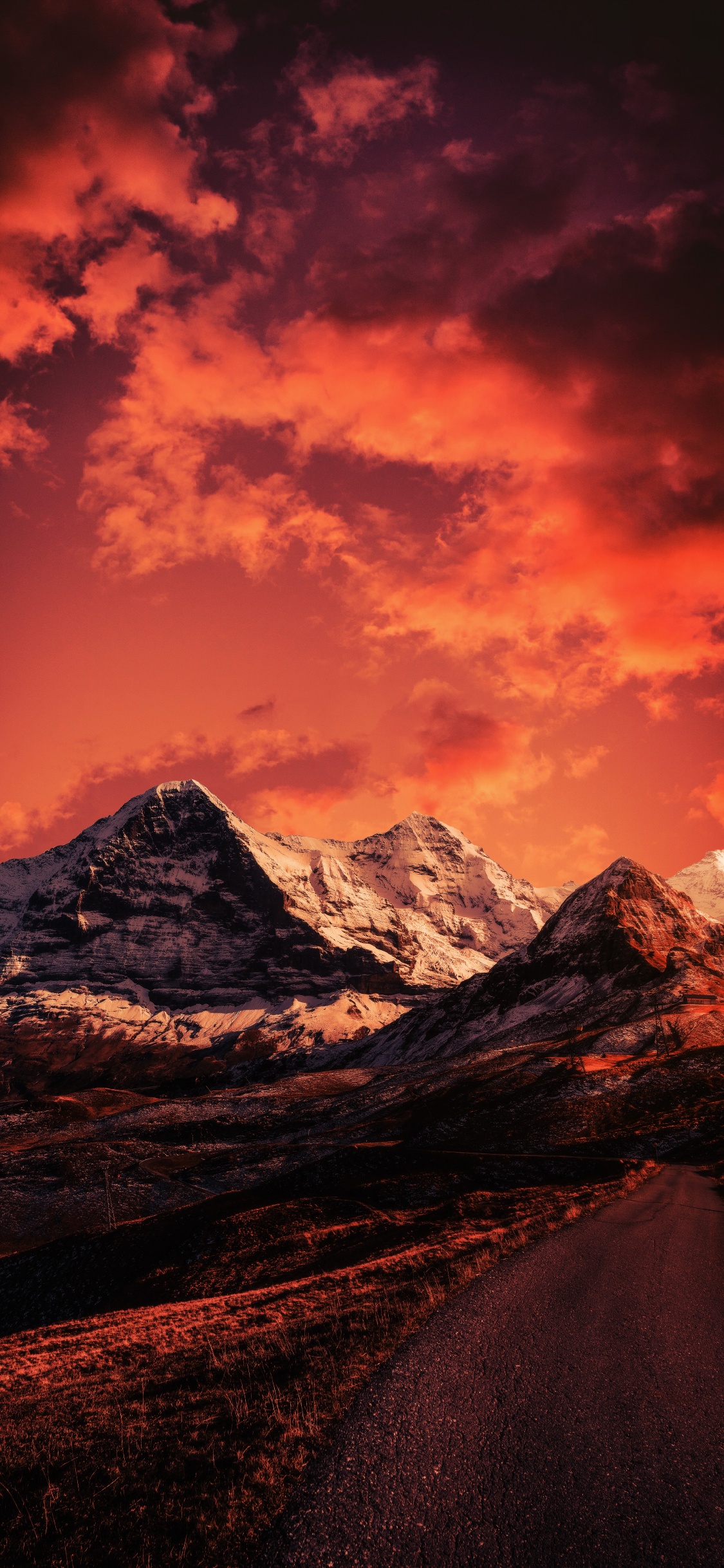 Nubes al Atardecer, Puesta, Ecorregión, Montaña, Afterglow. Wallpaper in 1125x2436 Resolution
