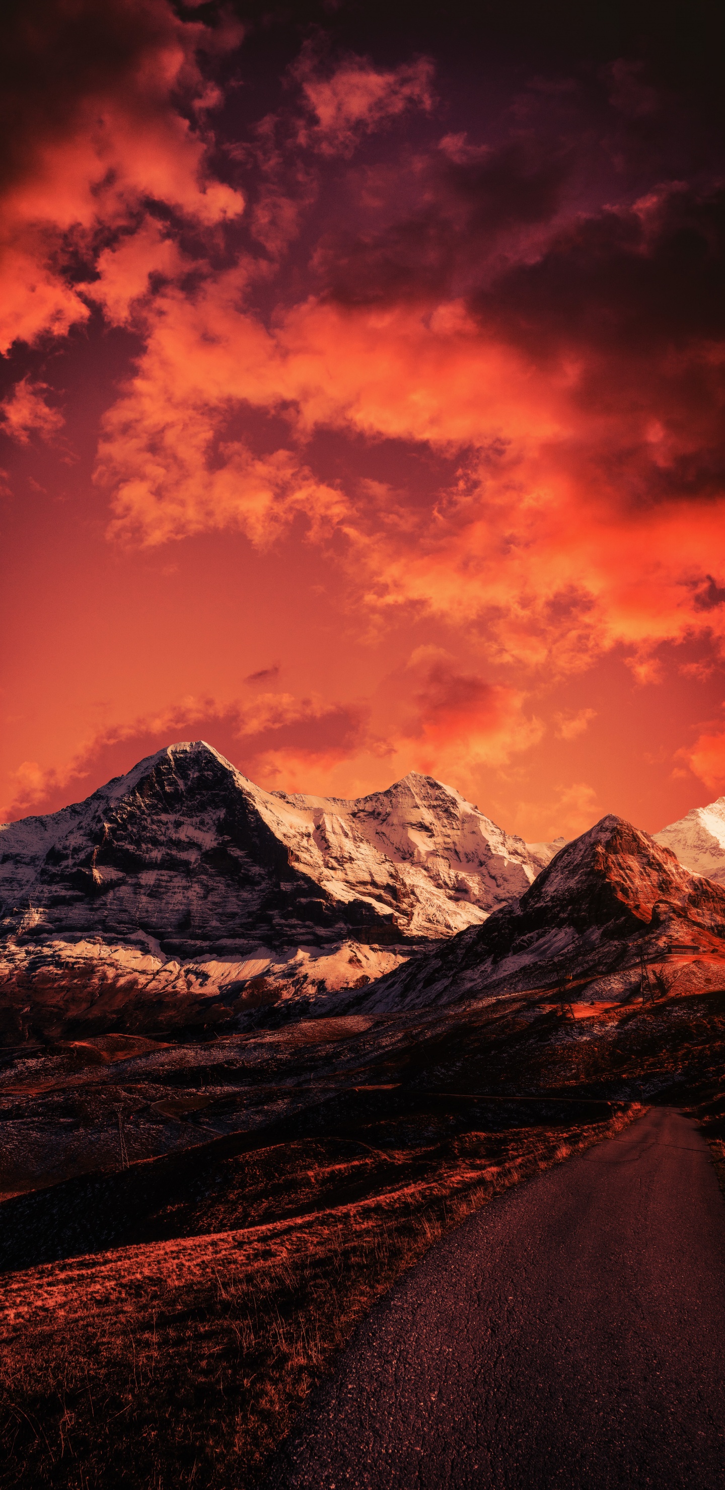 Sunset Clouds, Cloud, Sunset, Ecoregion, Mountain. Wallpaper in 1440x2960 Resolution