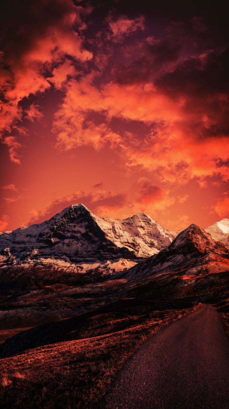 Sunset Clouds, Cloud, Sunset, Ecoregion, Mountain. Wallpaper in 750x1334 Resolution