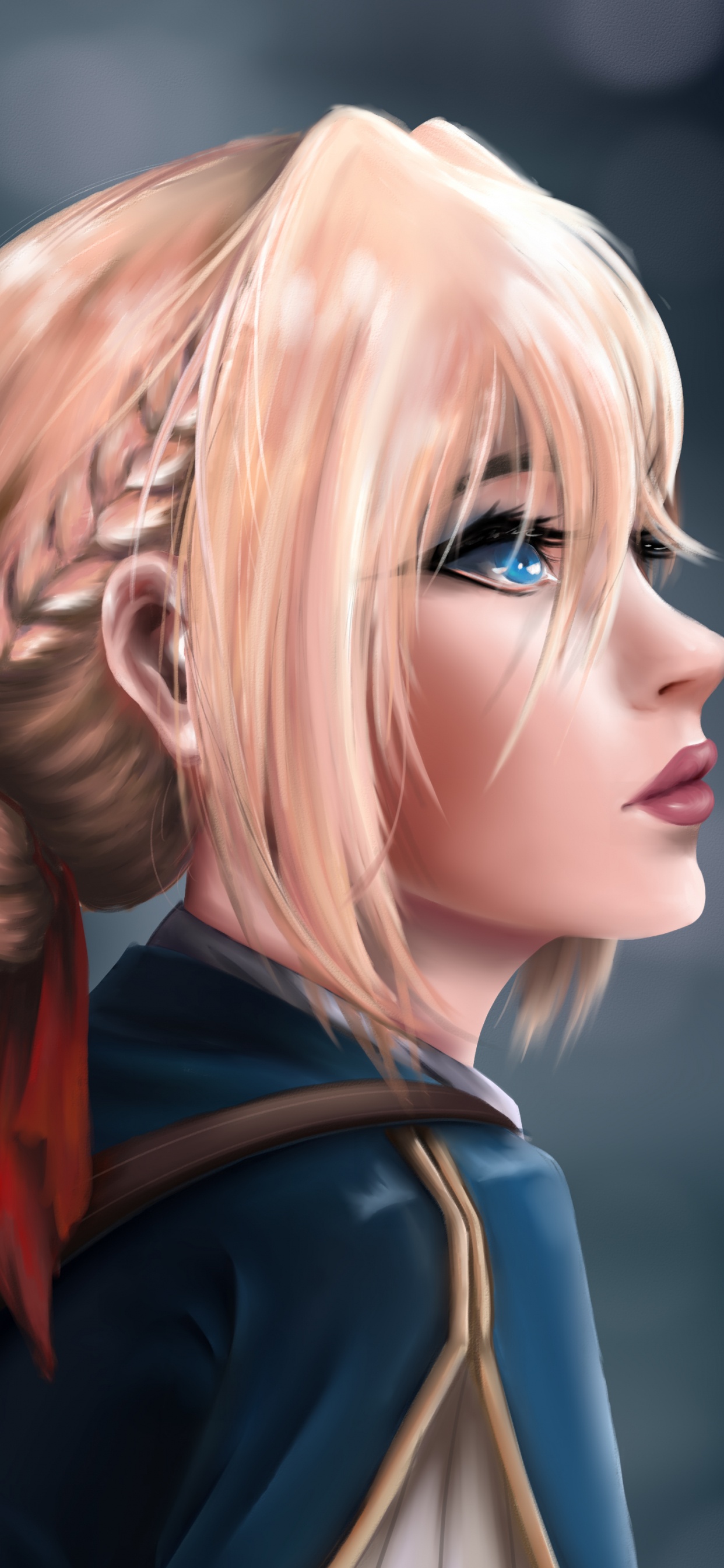 Femme Aux Cheveux Blonds en Robe Noire et Rouge Personnage D'anime. Wallpaper in 1242x2688 Resolution