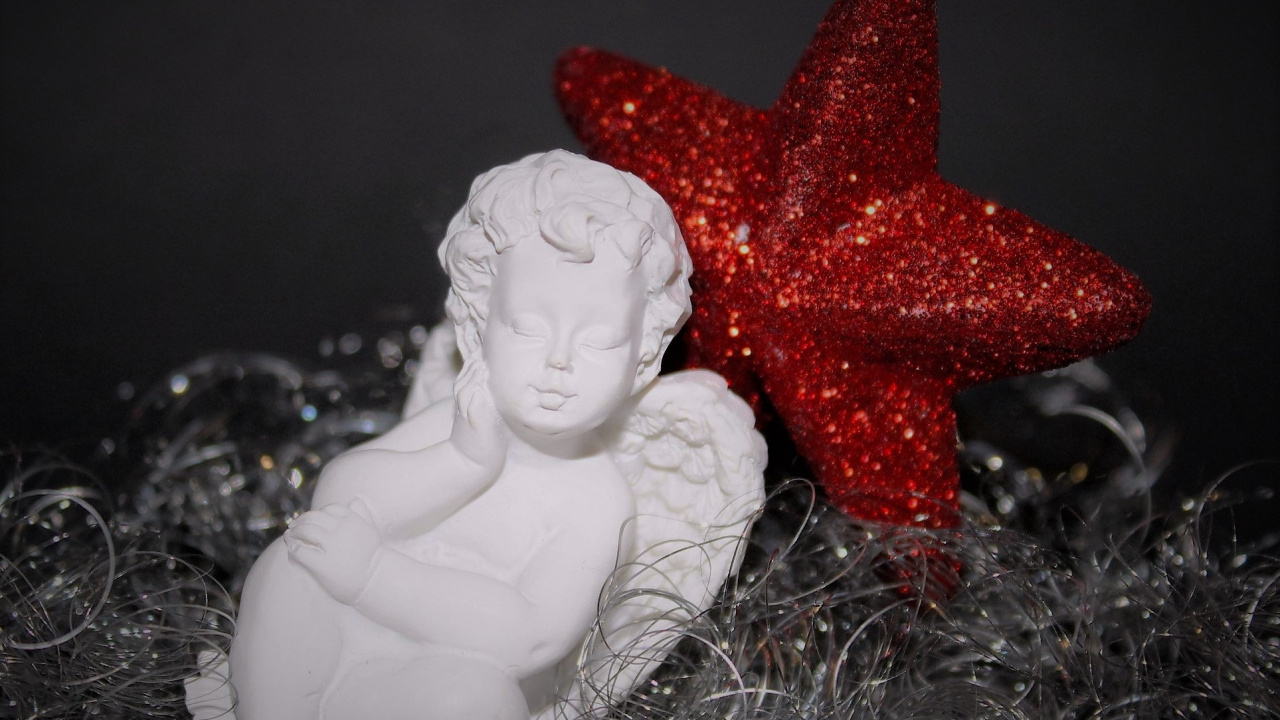 天使, 雕像, 红色的, 雕塑, 创造性的艺术 壁纸 1280x720 允许