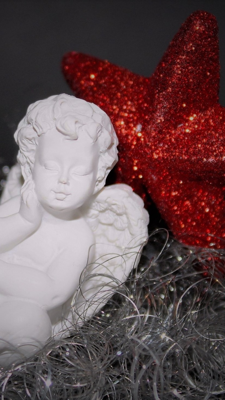 天使, 雕像, 红色的, 雕塑, 创造性的艺术 壁纸 720x1280 允许