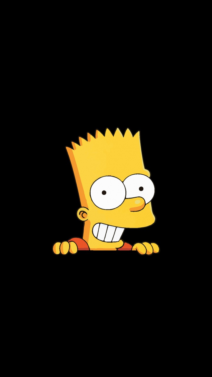 Amoled, Bart Simpson, Bart Amoled, Cartoon, Animated Cartoon. Wallpaper in 720x1280 Resolution