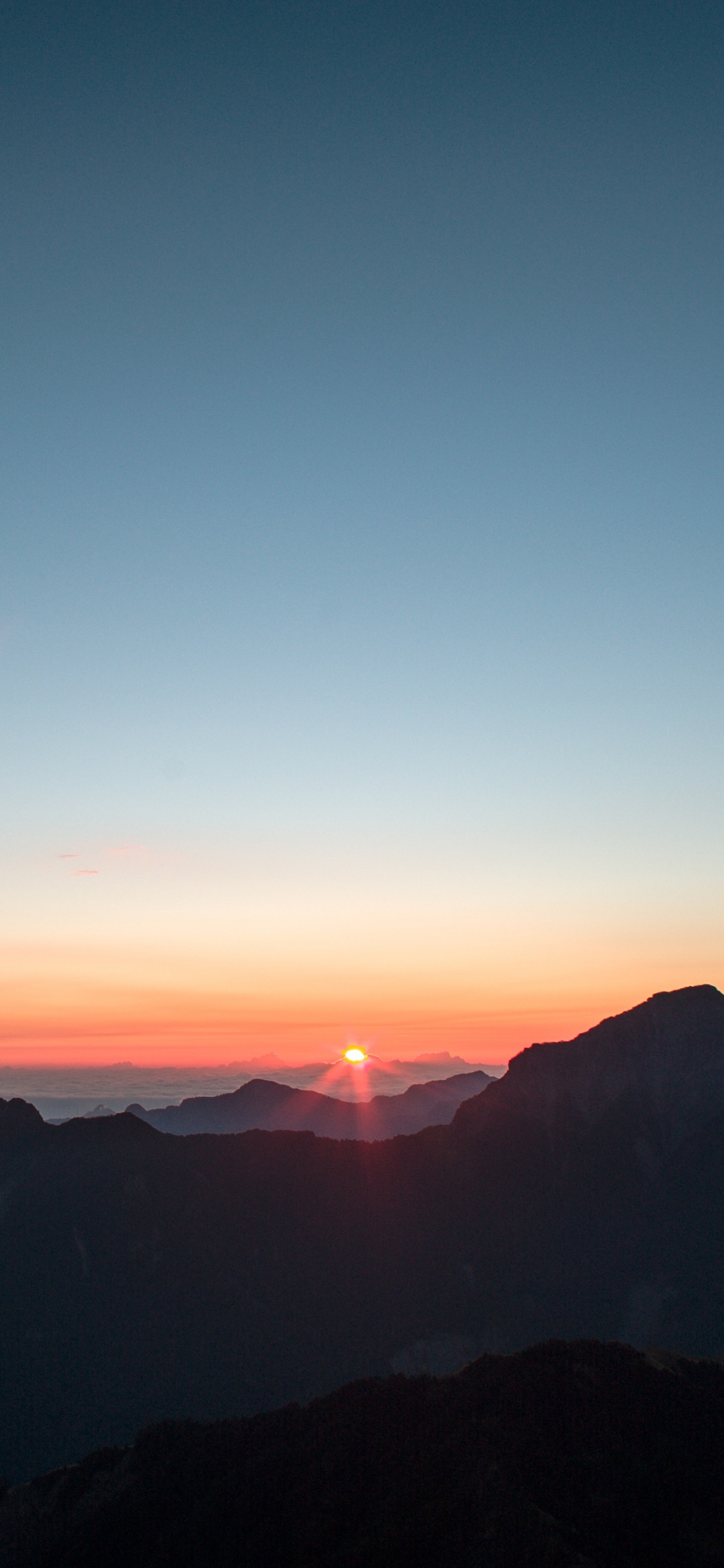 Cloud, Sunset, Mountainous Landforms, Mountain, Horizon. Wallpaper in 1125x2436 Resolution