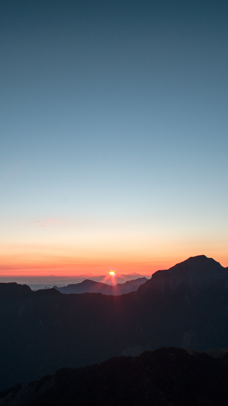 Cloud, Sunset, Mountainous Landforms, Mountain, Horizon. Wallpaper in 750x1334 Resolution