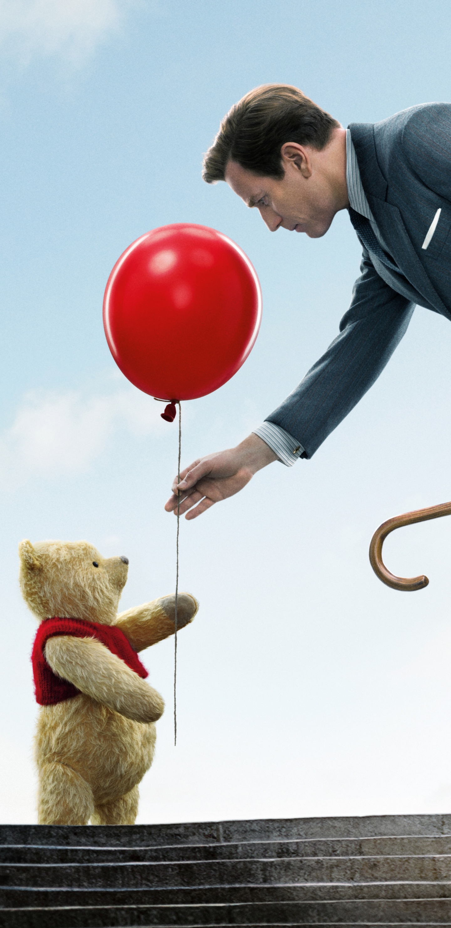 Mann in Schwarzer Jacke Und Schwarzer Hose Mit Roten Luftballons. Wallpaper in 1440x2960 Resolution