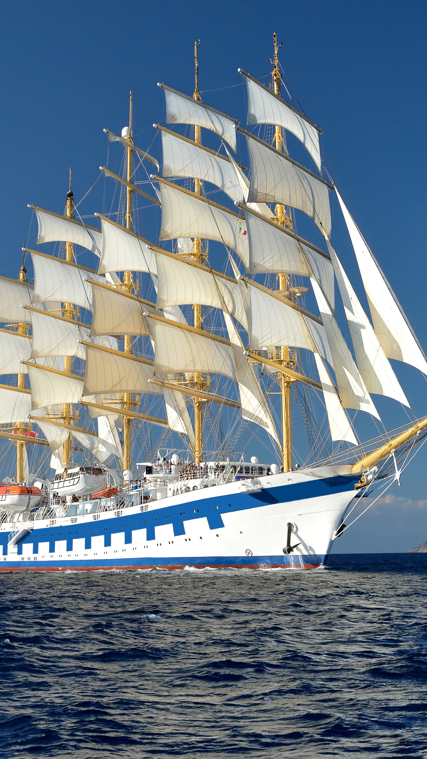 游船, 水运, 高船, Barquentine, 帆船 壁纸 1440x2560 允许