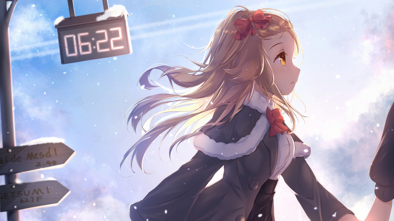 Blonde Haired Female Anime Character. Wallpaper in 1366x768 Resolution