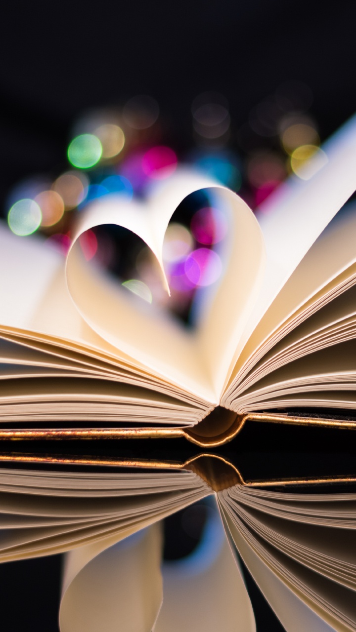 Book, Heart, Blue, Light, Pink. Wallpaper in 720x1280 Resolution