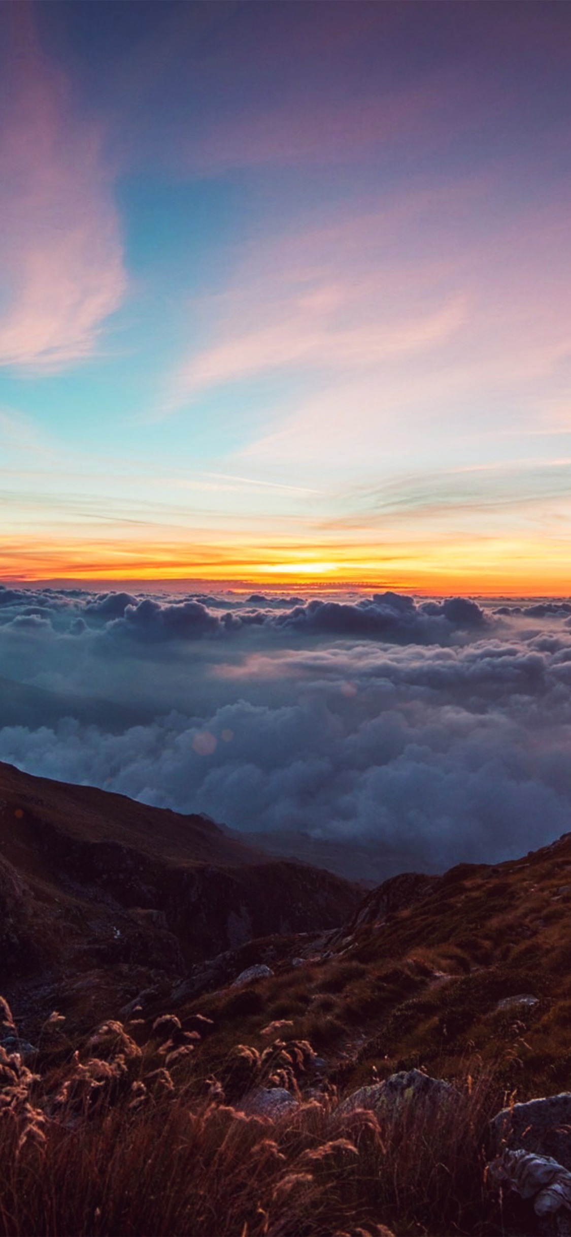 Sunset, Cloud, Atmosphere, Mountain, Natural Landscape. Wallpaper in 1125x2436 Resolution