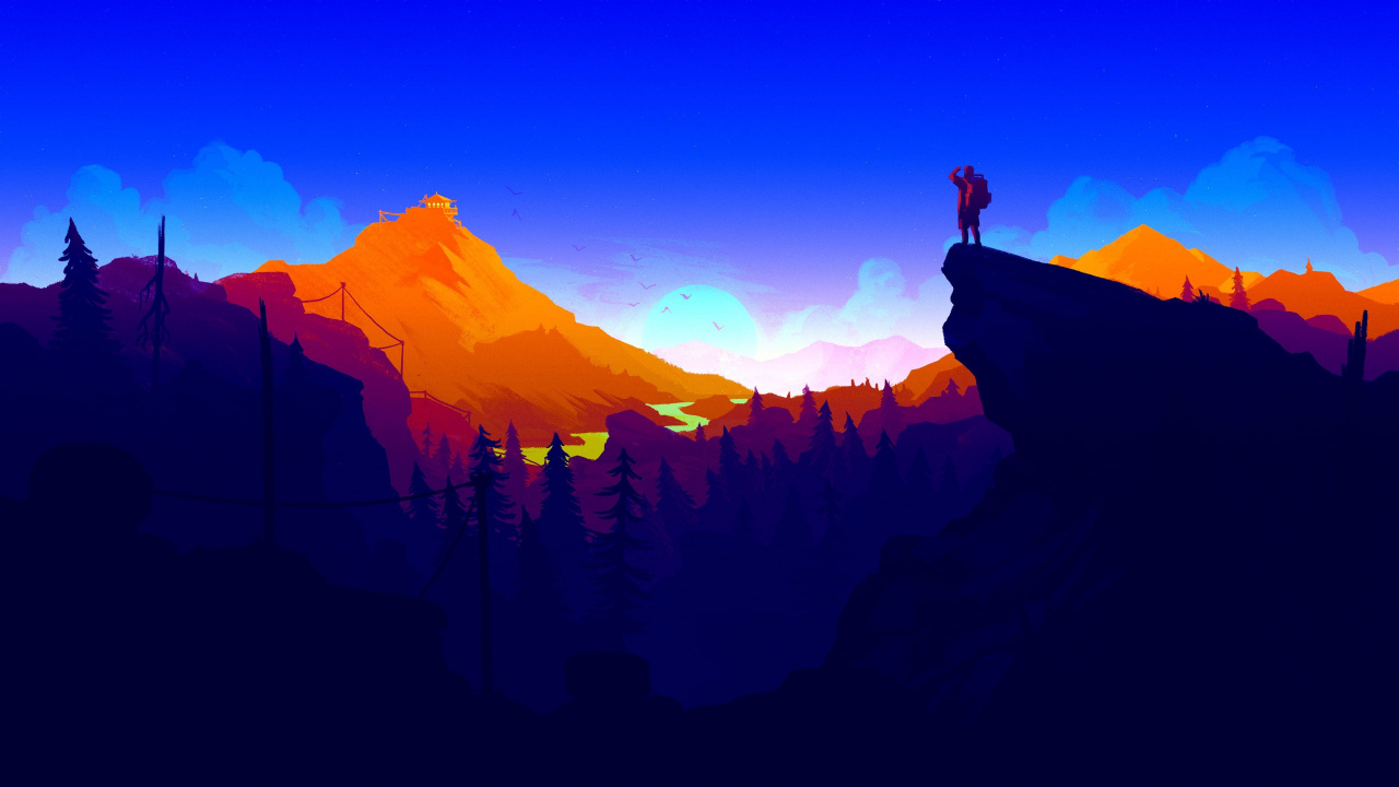Firewatch, Atmosphere, World, Mountain, Natural Landscape. Wallpaper in 1280x720 Resolution