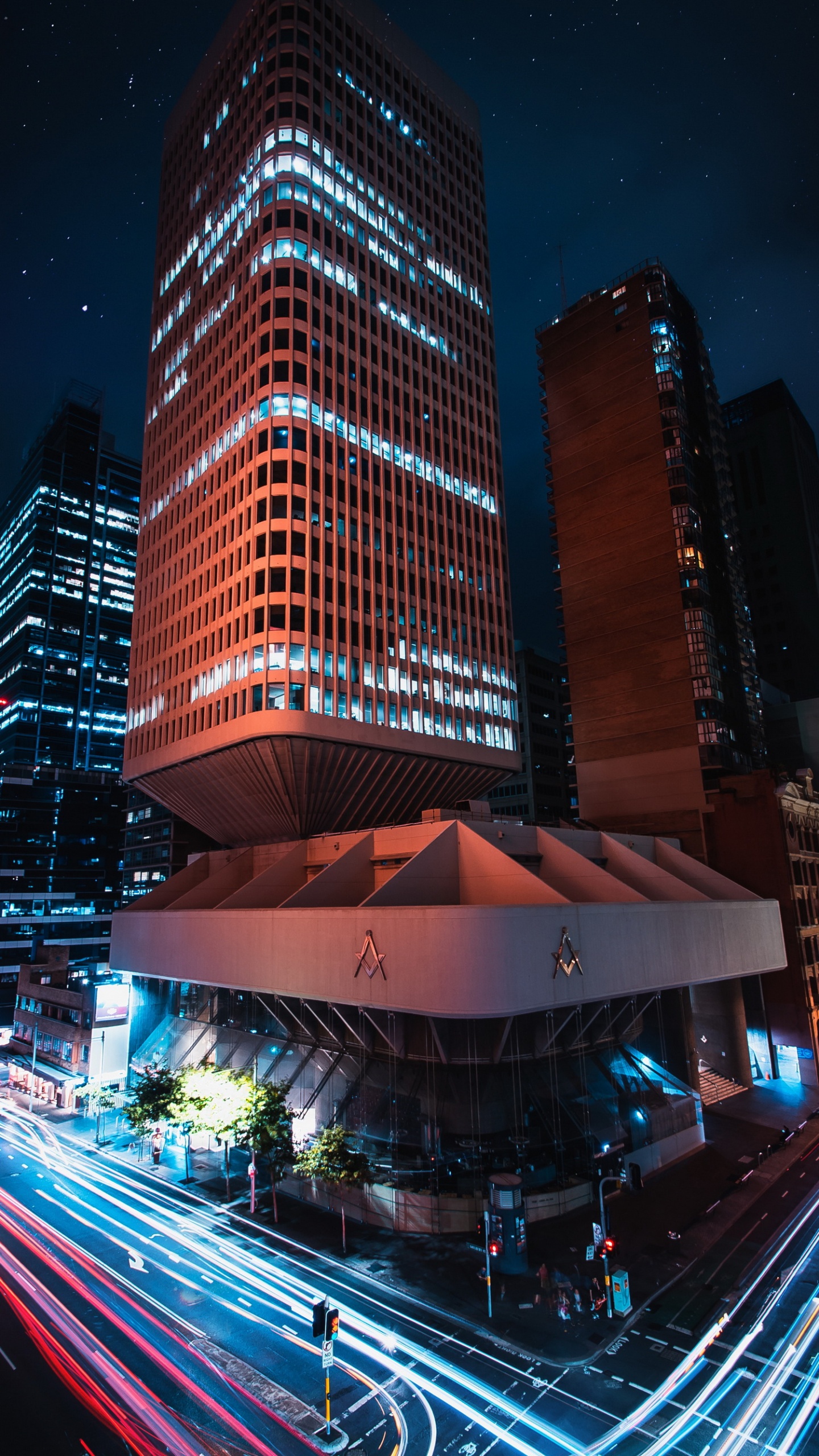 苹果, 光, 塔块, 公寓, 城市景观 壁纸 1440x2560 允许