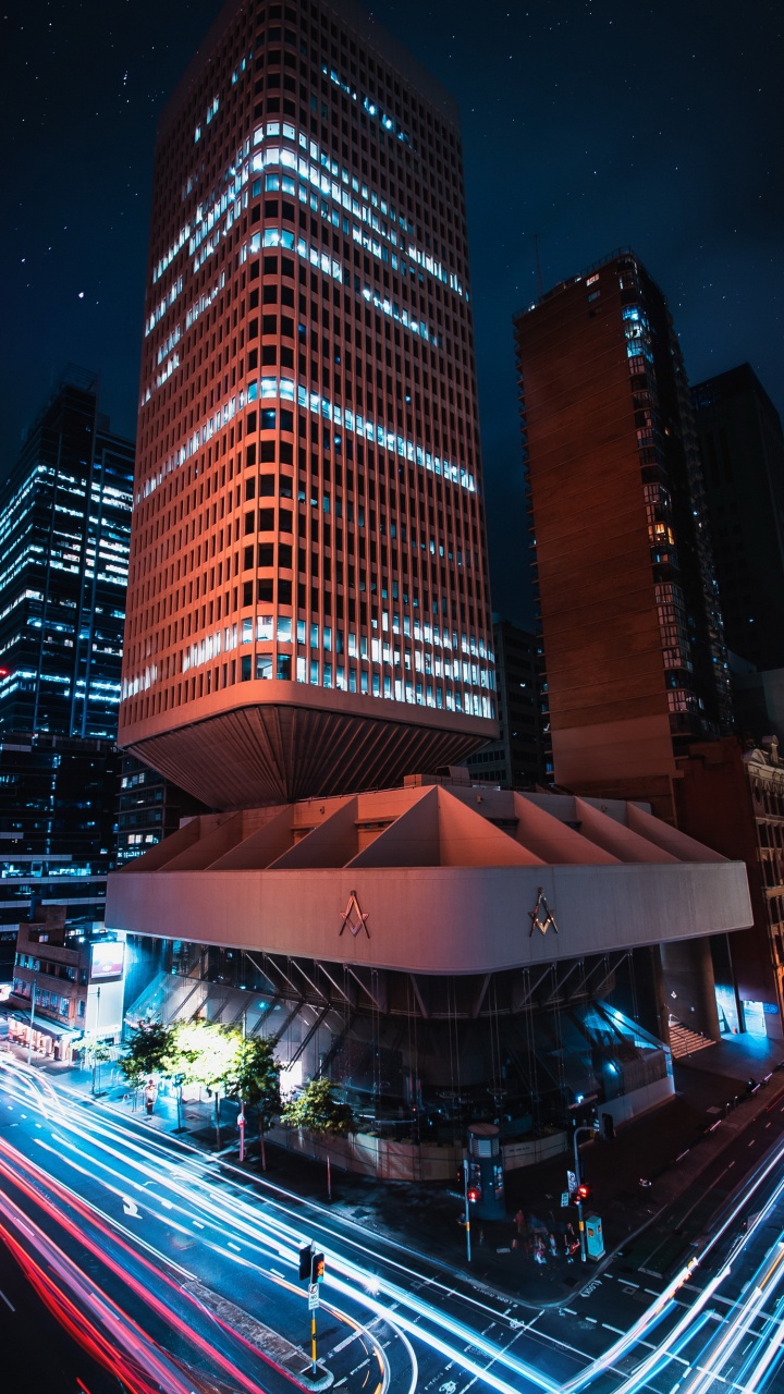 苹果, 光, 塔块, 公寓, 城市景观 壁纸 720x1280 允许