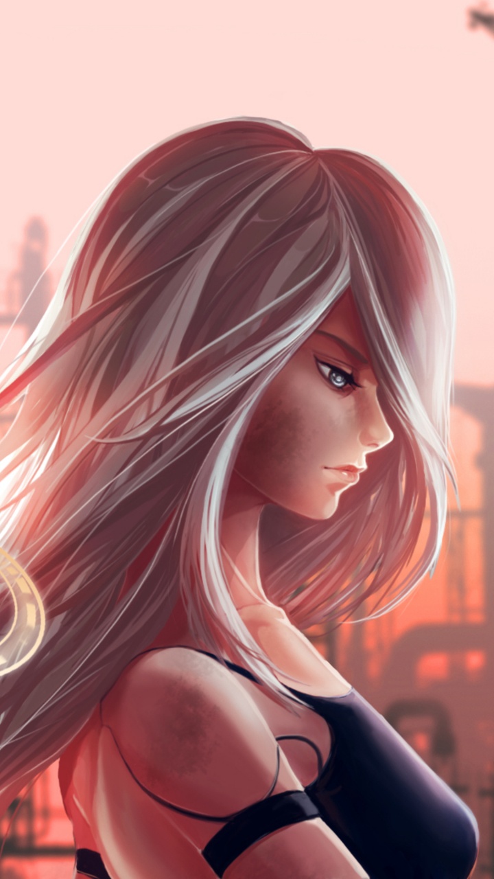 Femme en Soutien-gorge Noir Personnage Anime. Wallpaper in 720x1280 Resolution
